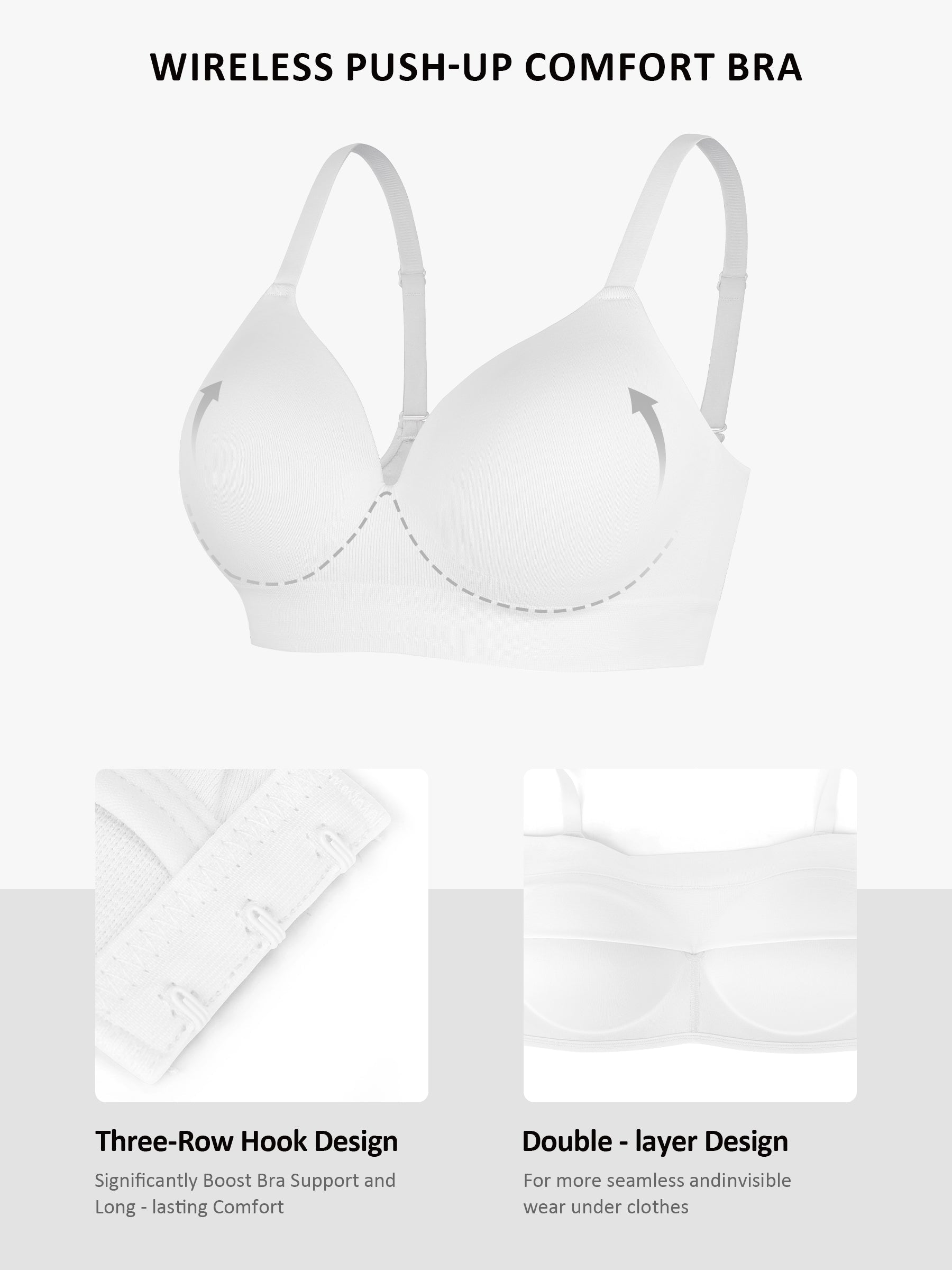 HeyCurve| Wireless Seamless Push-Up V-neck Bra