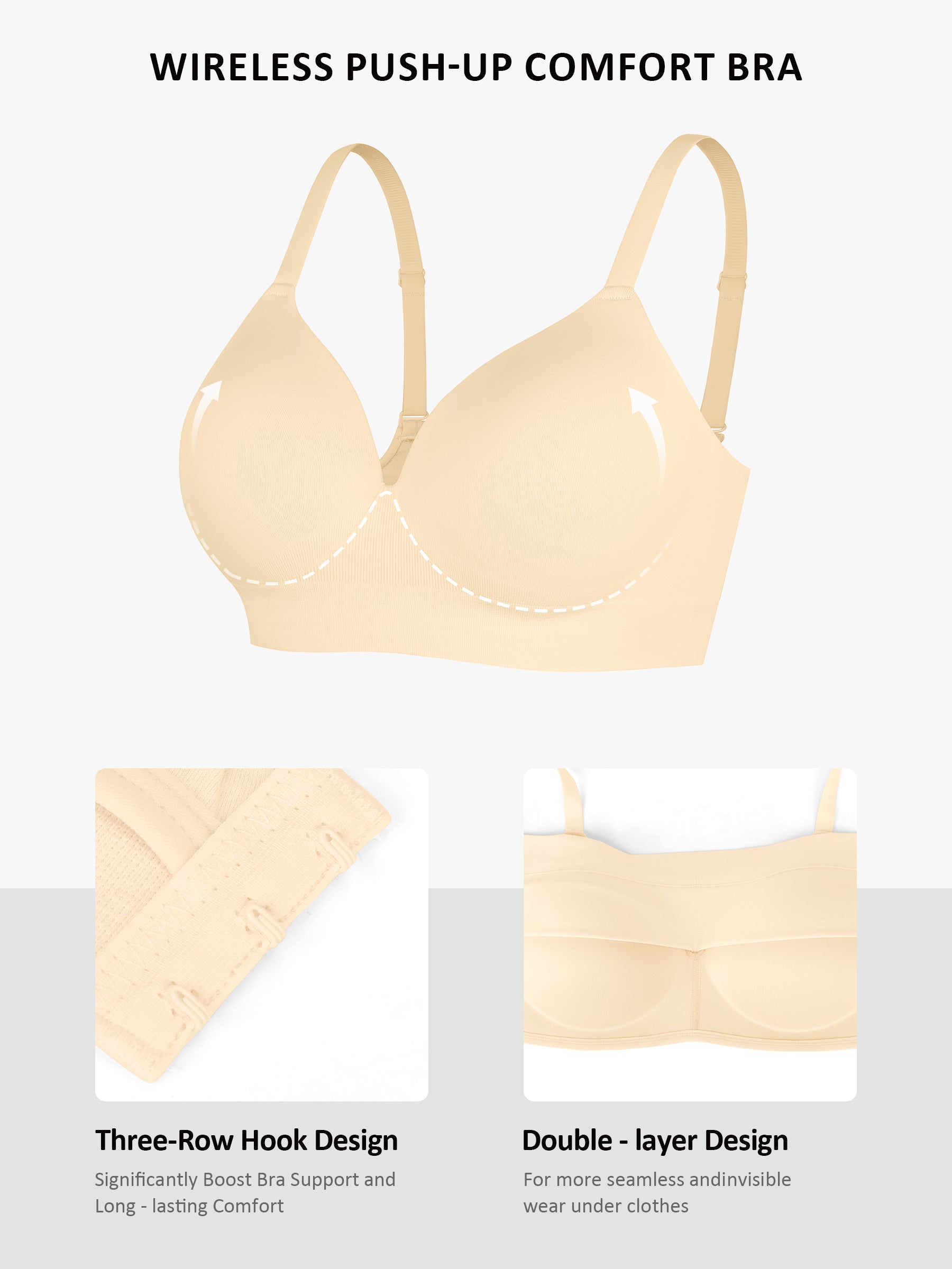 HeyCurve| Wireless Seamless Push-Up V-neck Bra