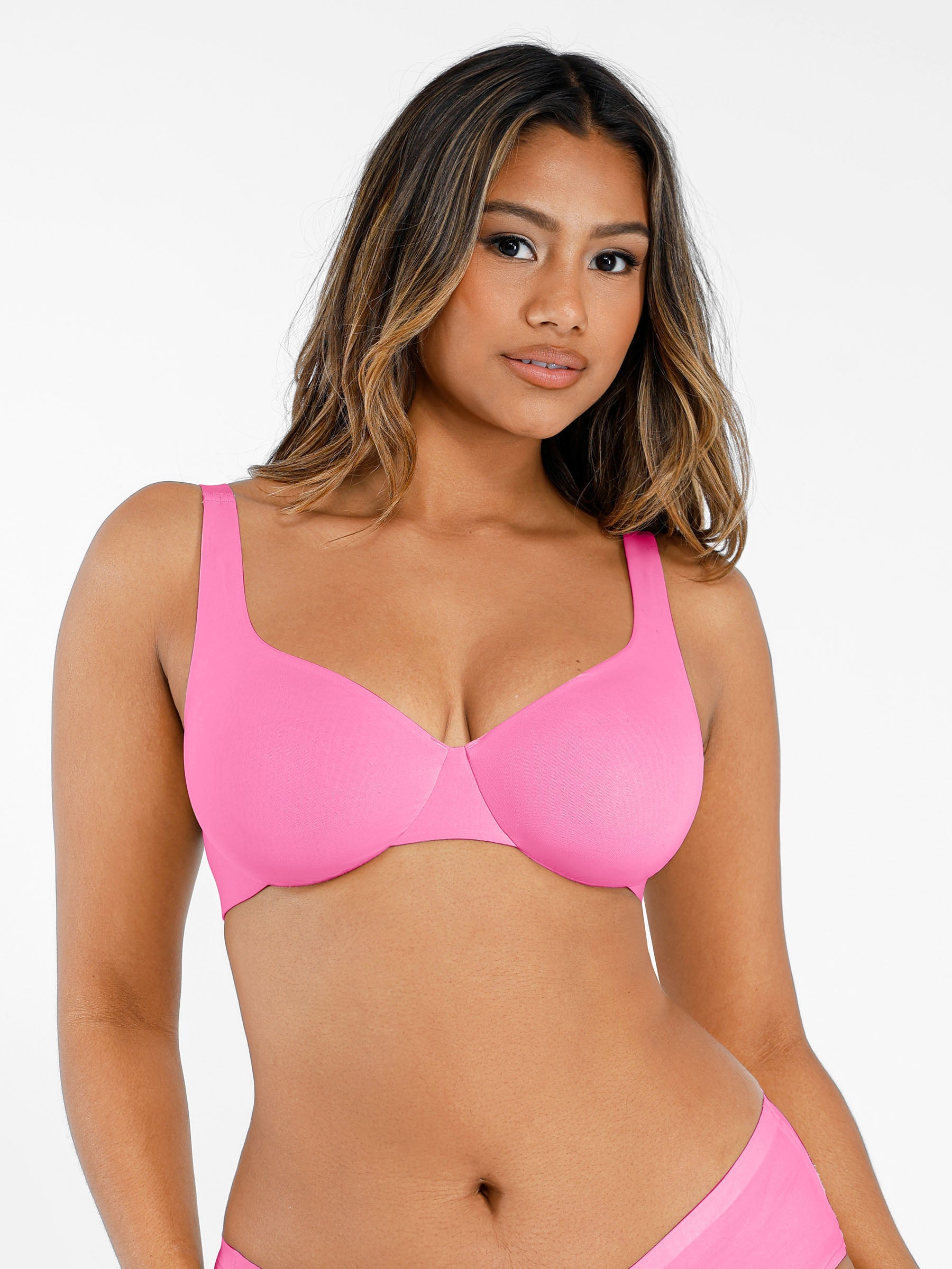 Hej Curve| Underwire Justerbar Djup V-ringad Behå