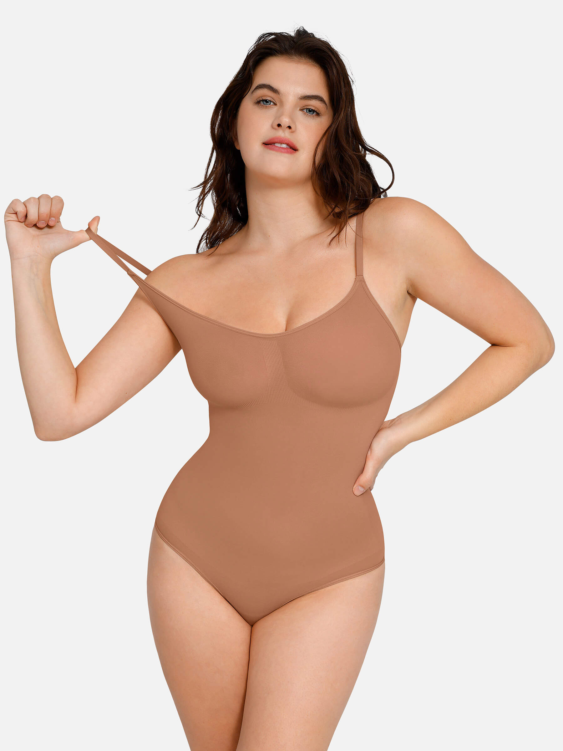 HeyCurve| everyday Wear Seamless Thong Bodysuit