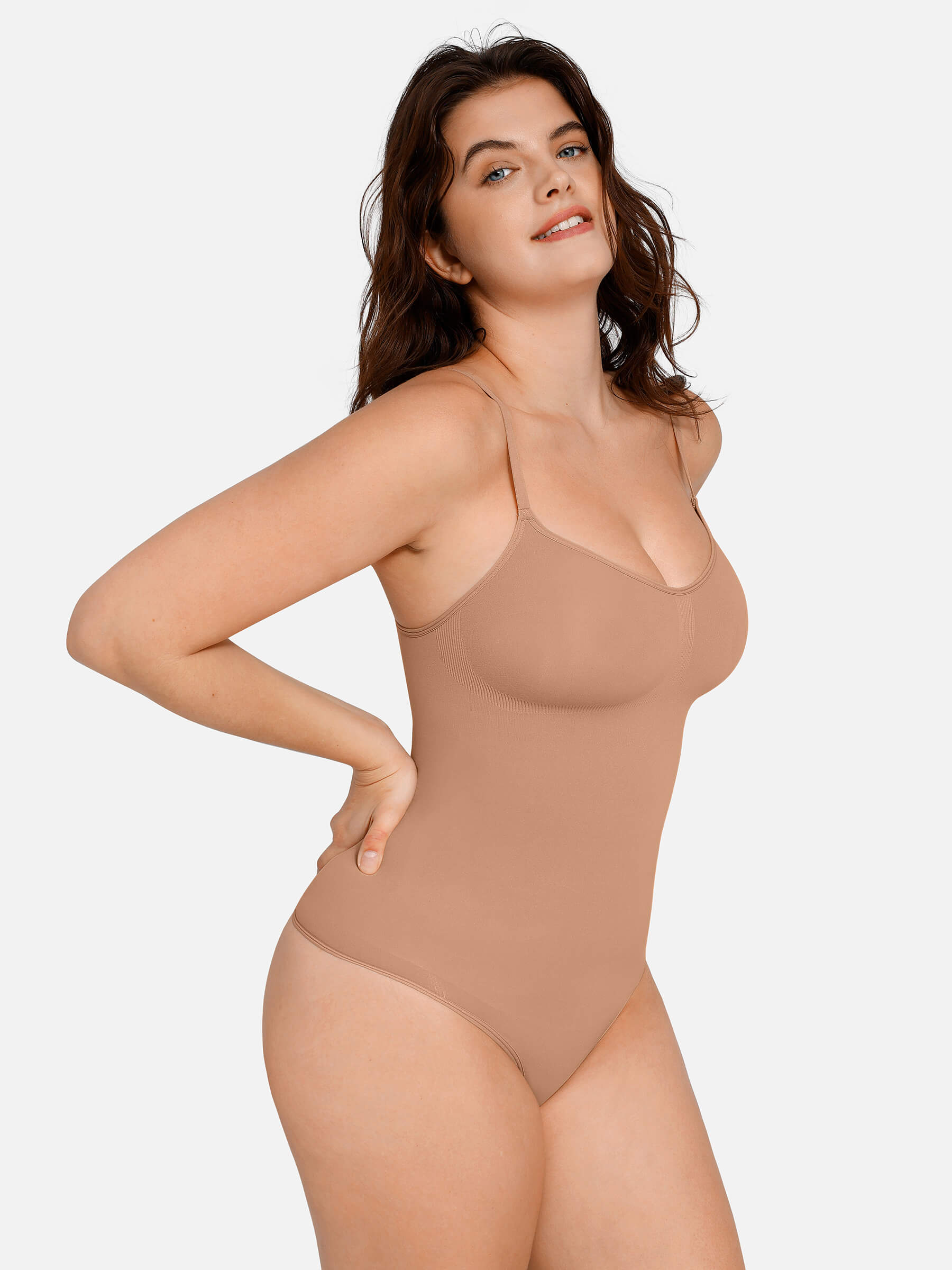 HeyCurve| everyday Wear Seamless Thong Bodysuit