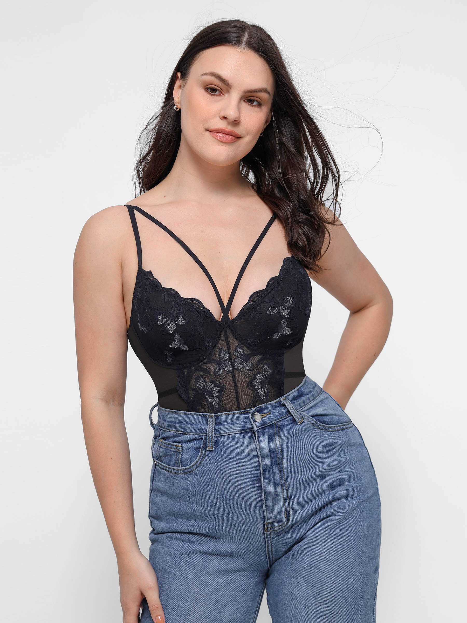 HeyCurve| Lace Smooth Thong Shaping Bodysuit