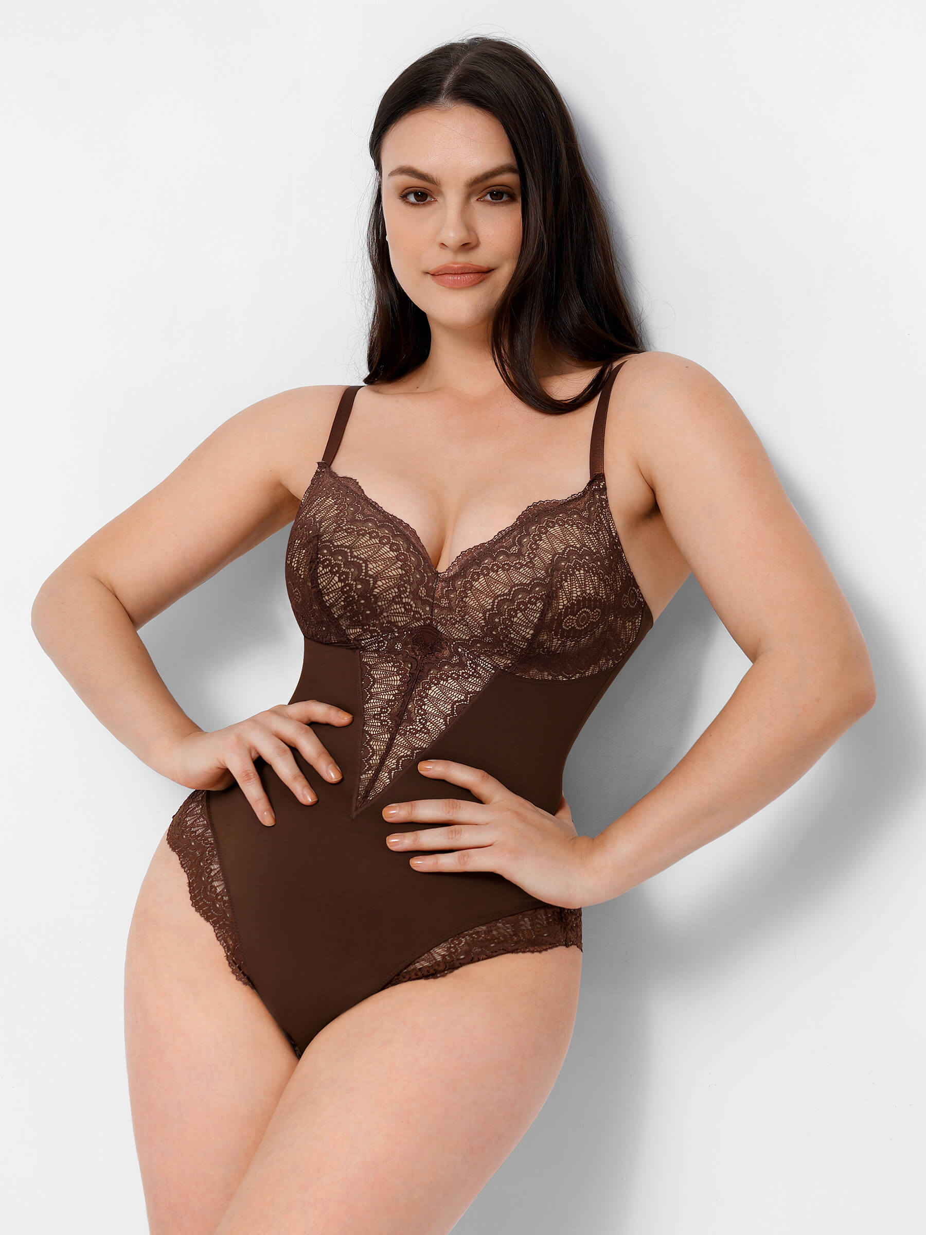 HeyCurve| Low-back Ultra-versatile Lace Bodysuit