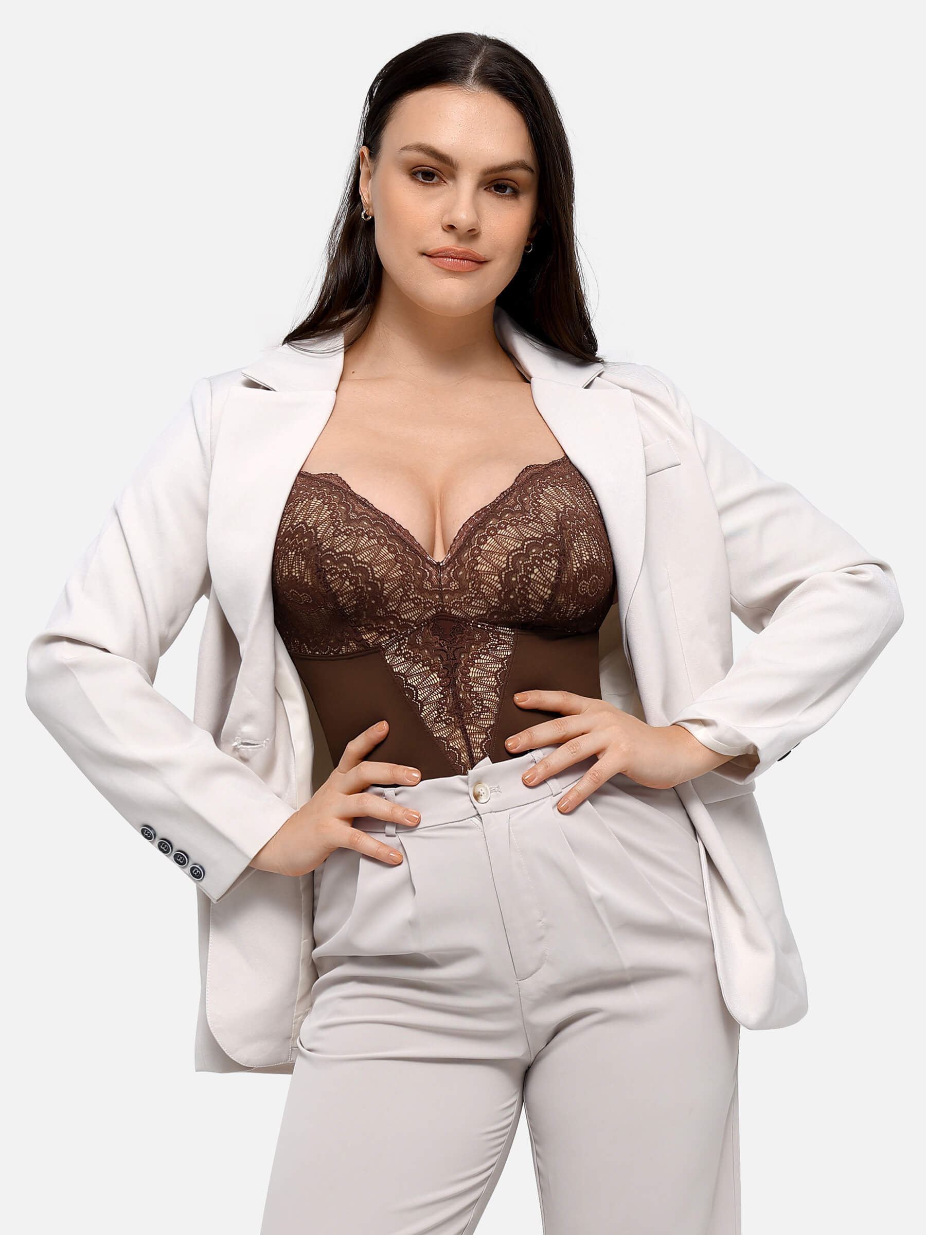 HeyCurve| Low-back Ultra-versatile Lace Bodysuit