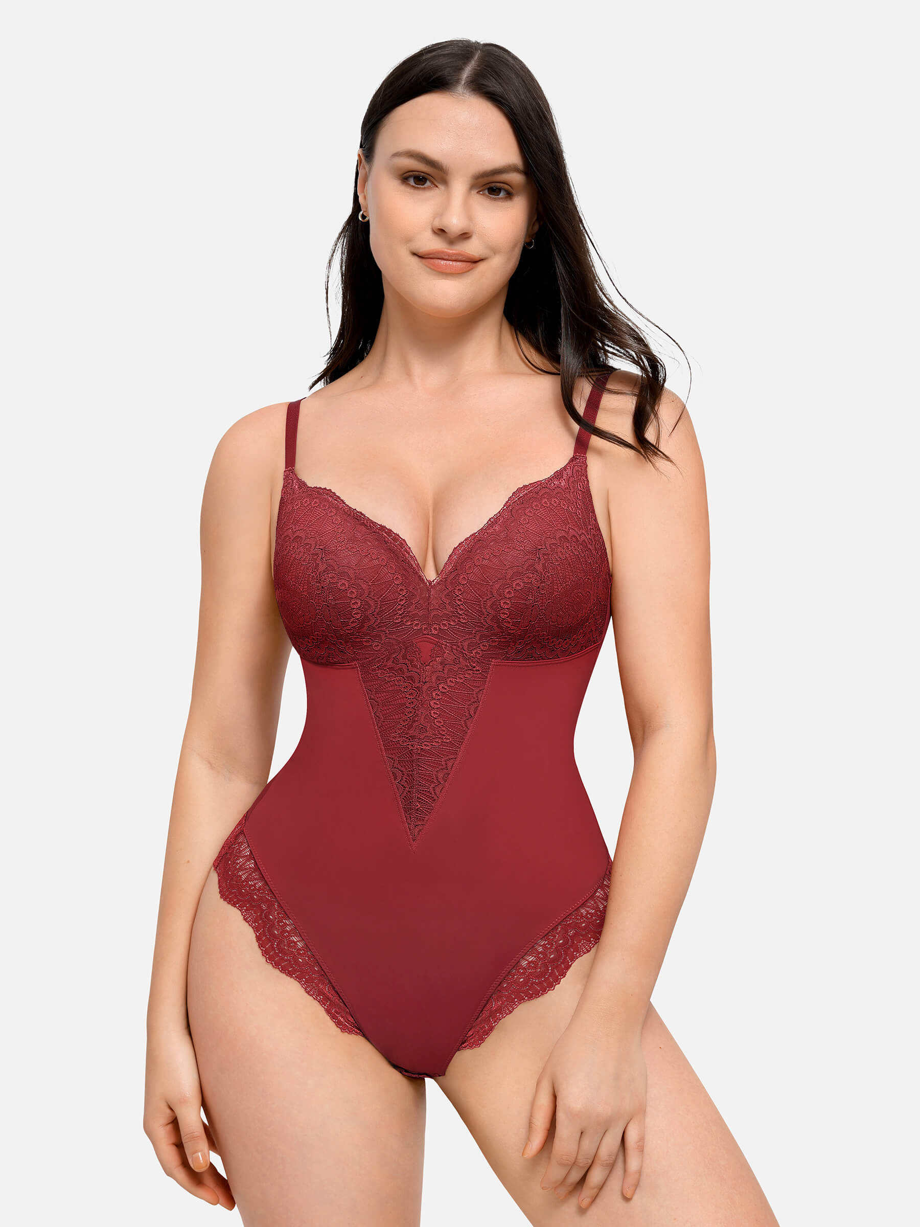 HeyCurve| Low-back Ultra-versatile Lace Bodysuit
