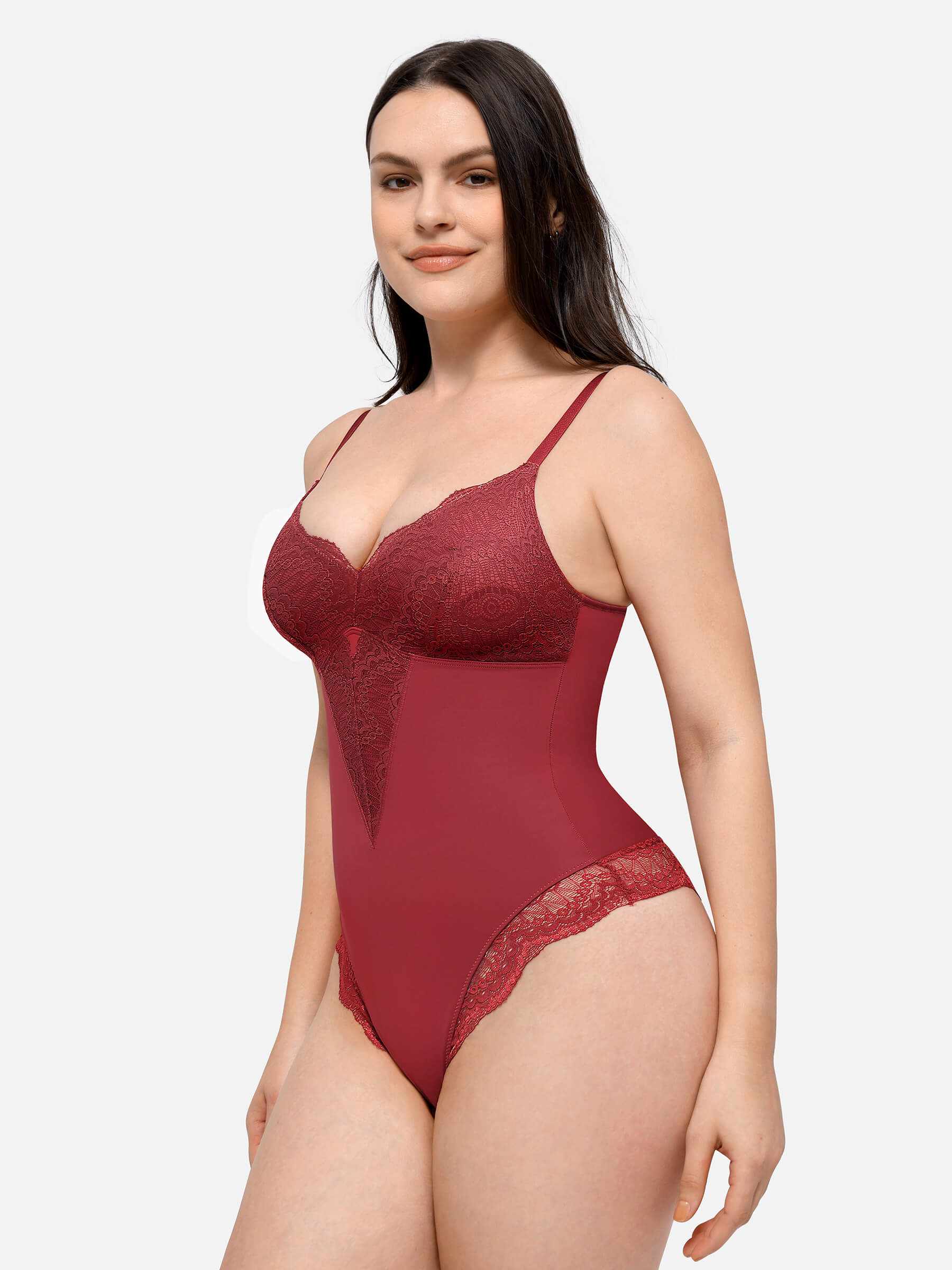 HeyCurve| Low-back Ultra-versatile Lace Bodysuit