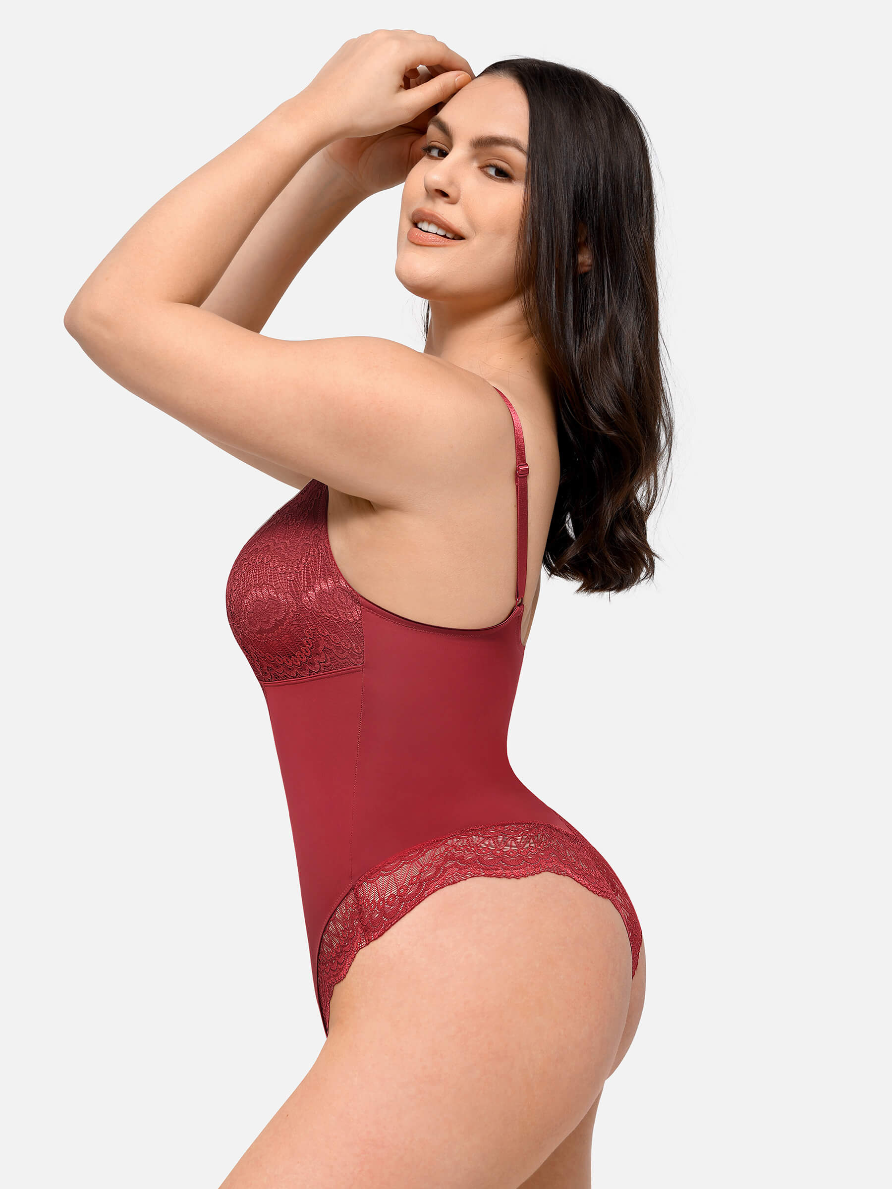HeyCurve| Low-back Ultra-versatile Lace Bodysuit