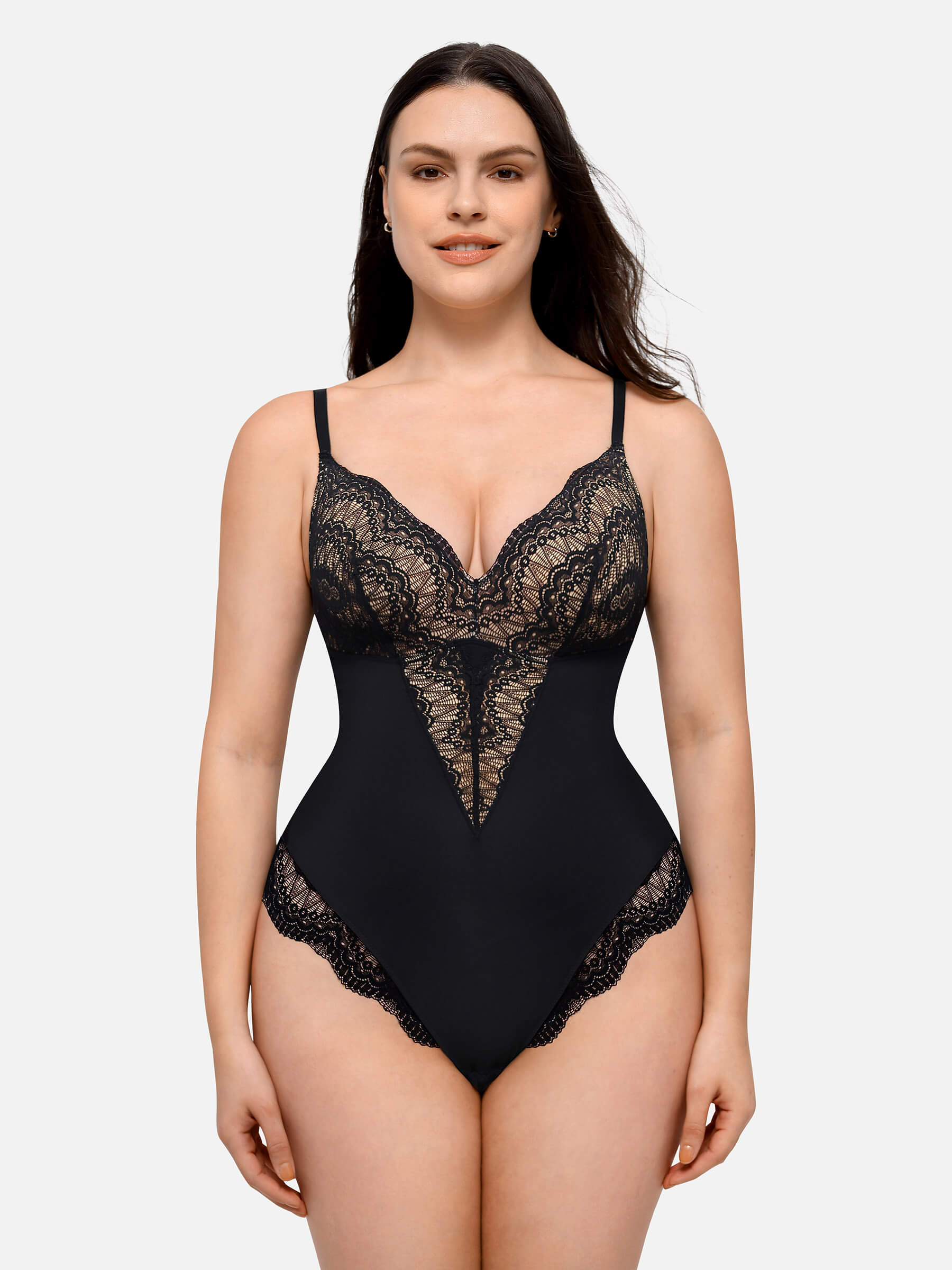 HeyCurve| Low-back Ultra-versatile Lace Bodysuit