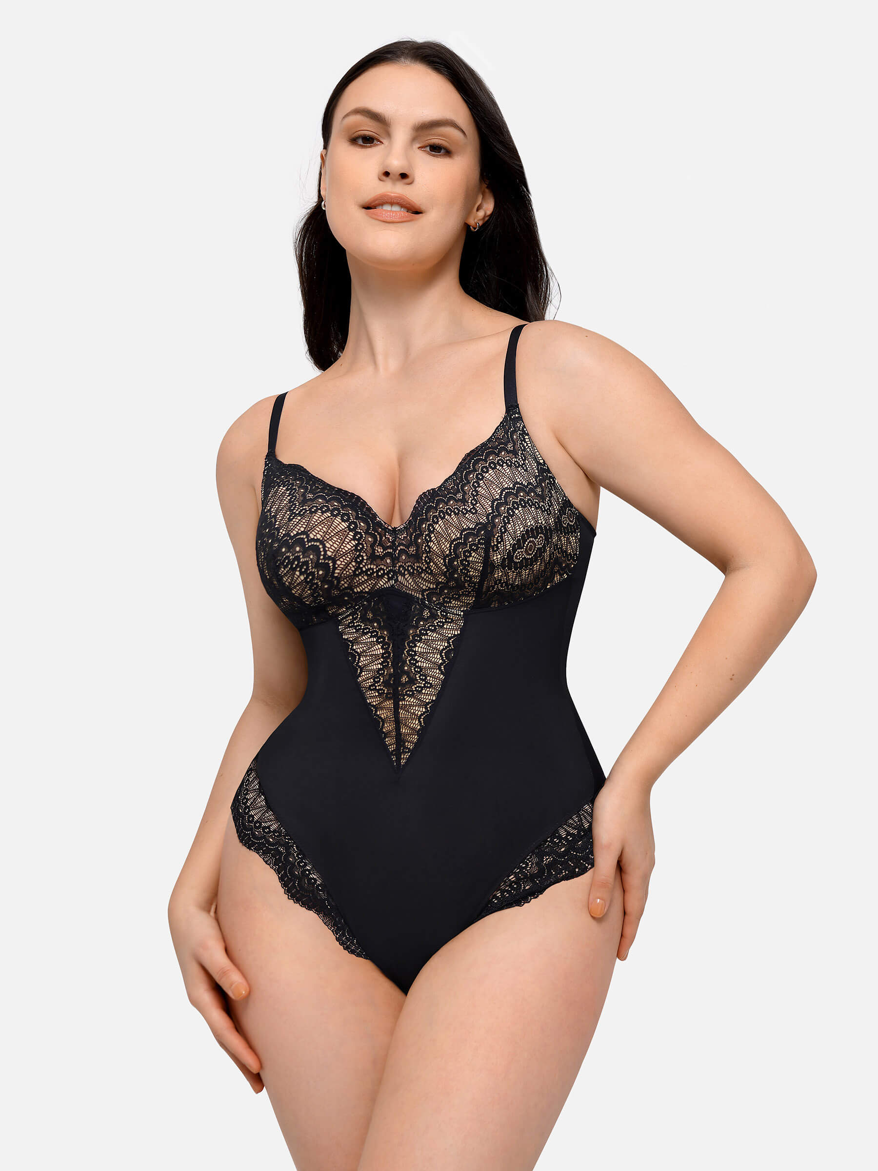 HeyCurve| Low-back Ultra-versatile Lace Bodysuit