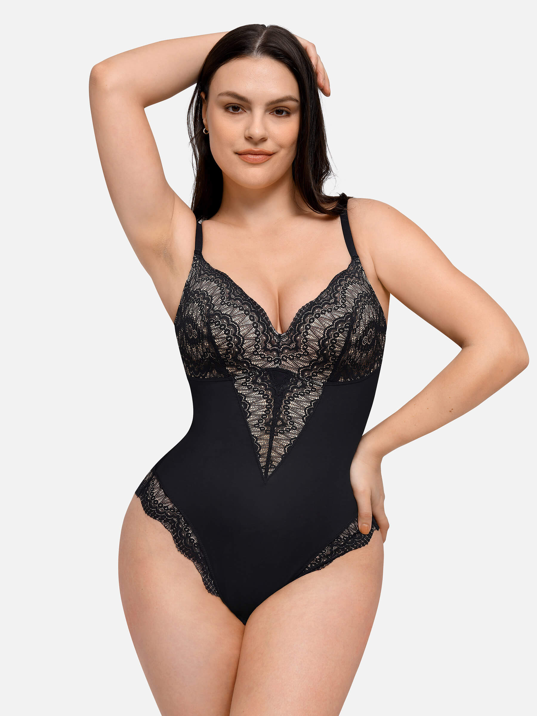 HeyCurve| Low-back Ultra-versatile Lace Bodysuit