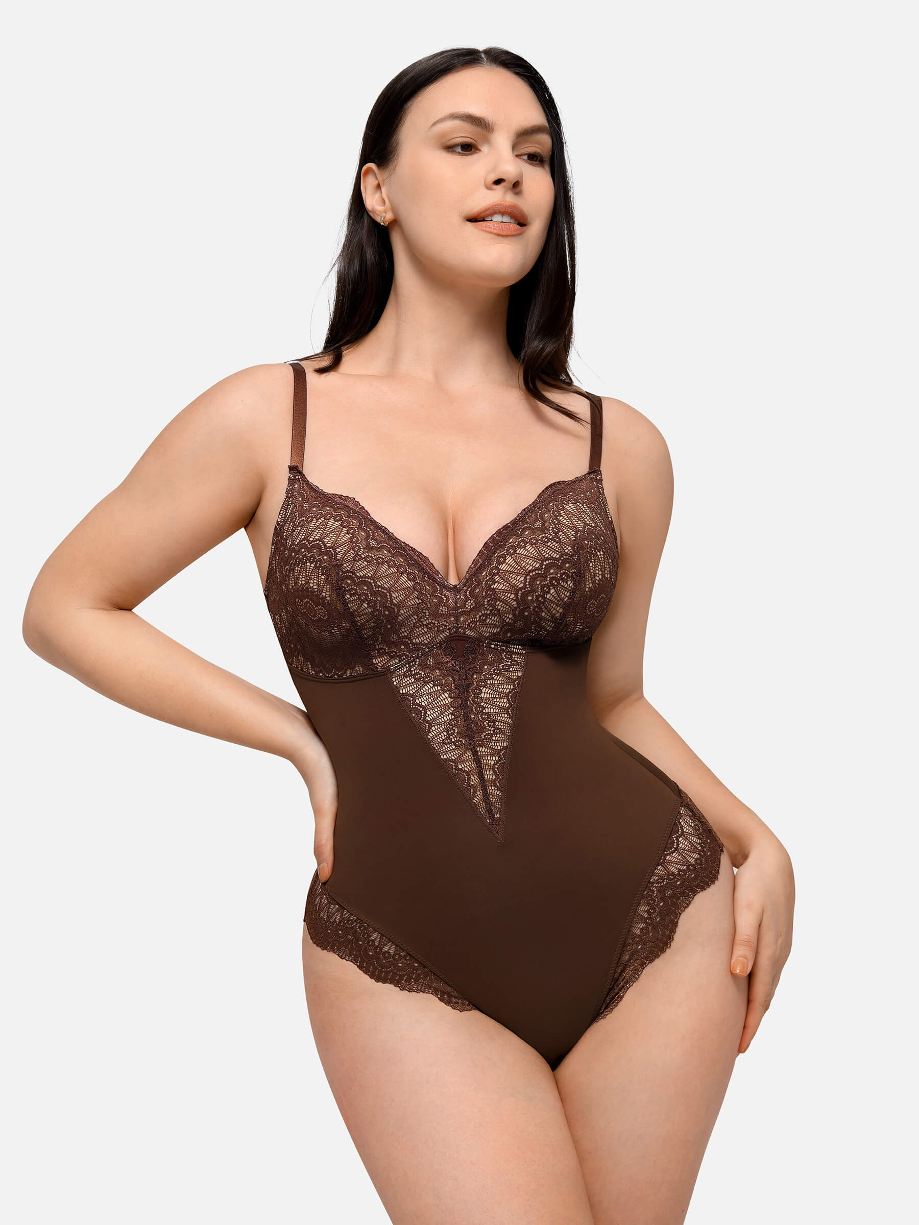 HeyCurve| Low-back Ultra-versatile Lace Bodysuit