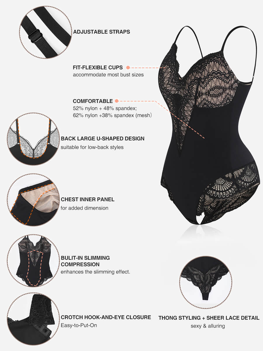 HeyCurve| Low-back Ultra-versatile Lace Bodysuit