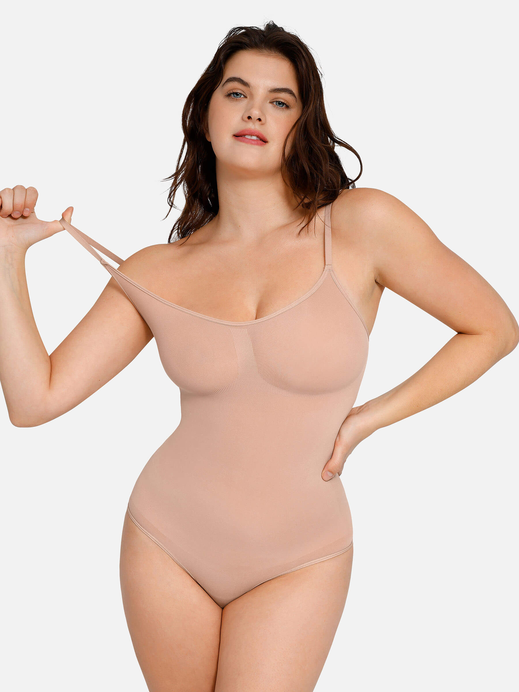 HeyCurve| everyday Wear Seamless Thong Bodysuit