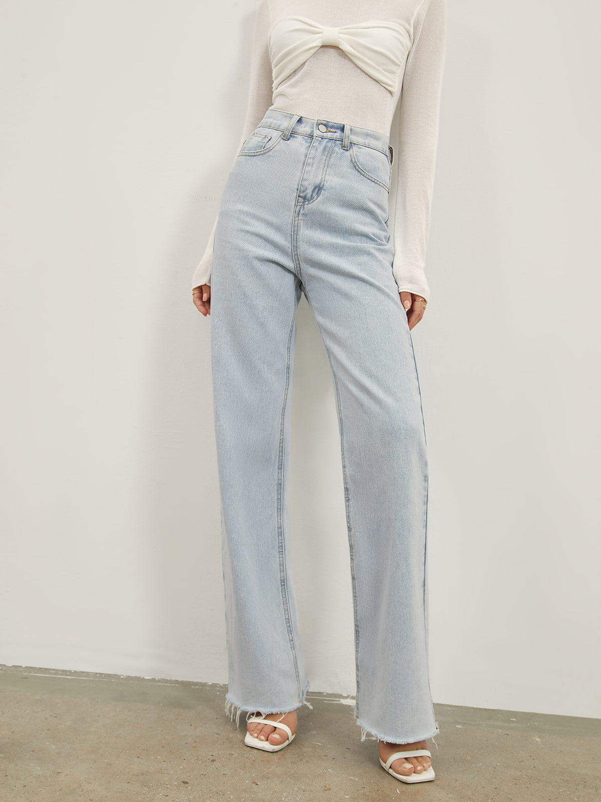 Denim Straight Leg Jeans