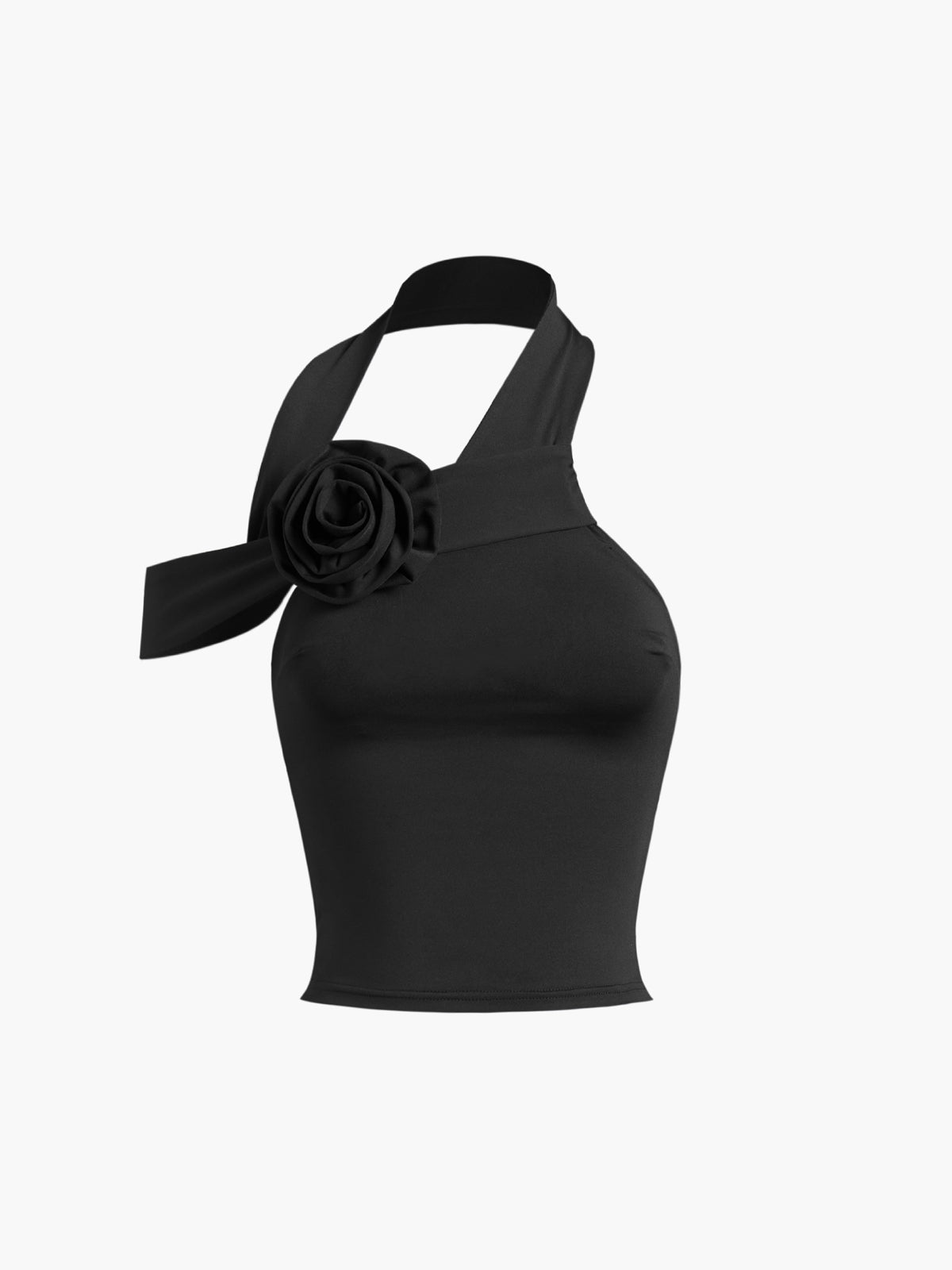 Halter Open Back Rosette Tank Top