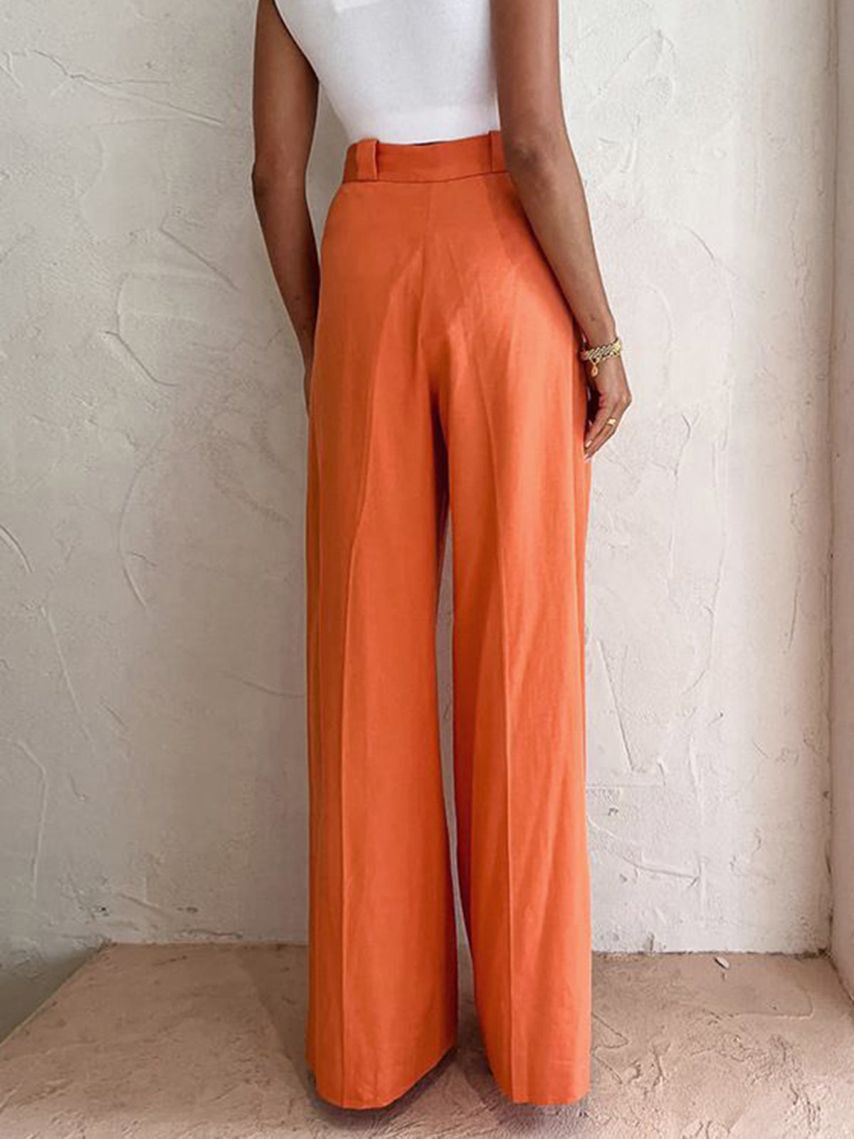 Vitamin C Linen Cotton Wide Leg Pants