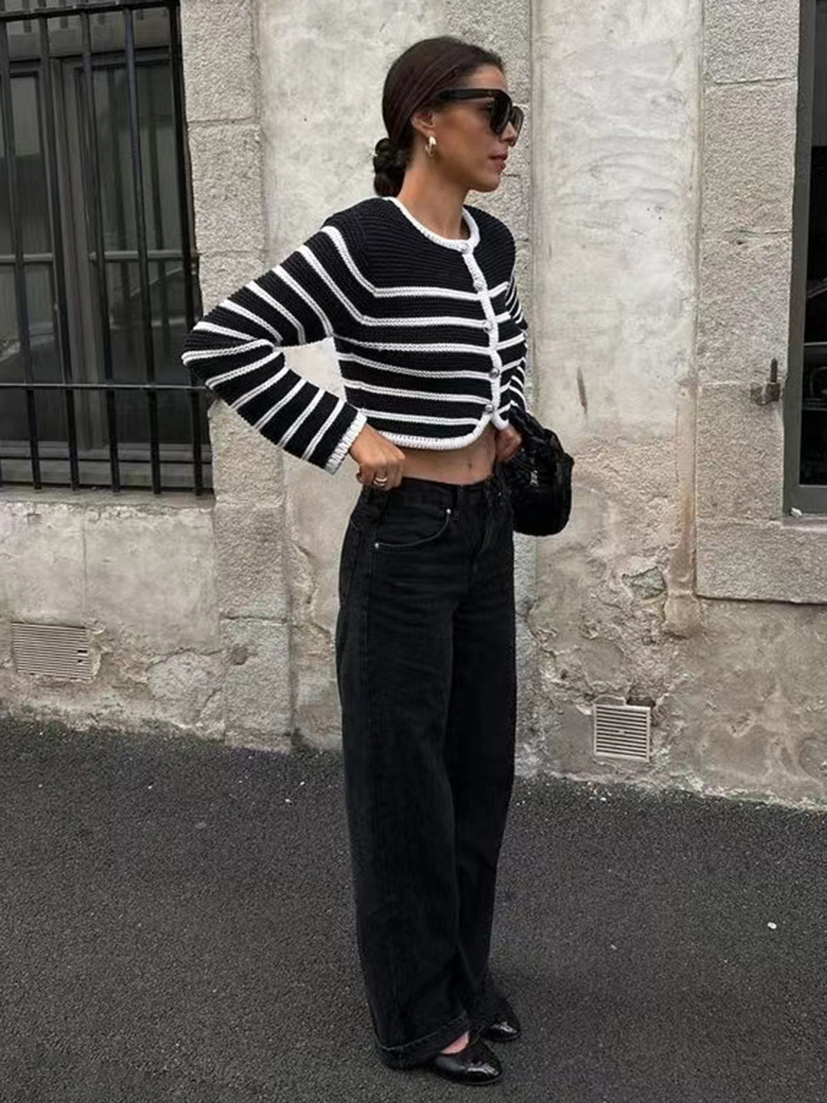 Old Money Aesthetics Stripe Cardigan