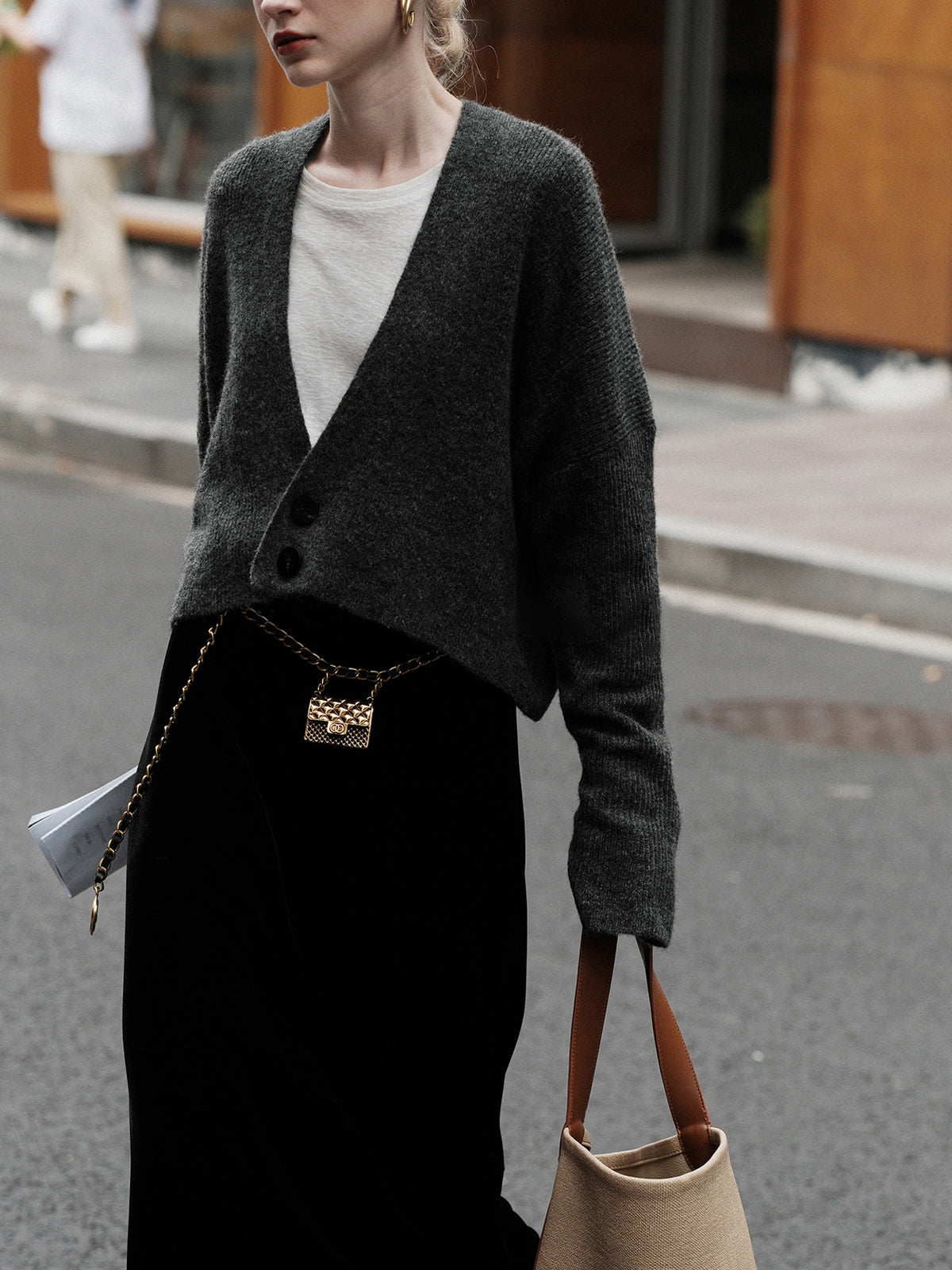 Buttoned Slouchy Cardigan