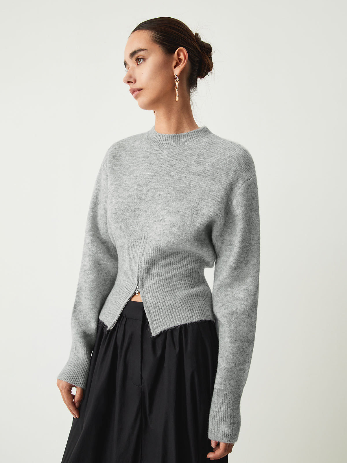 Half Zip Fuzzy Sweater