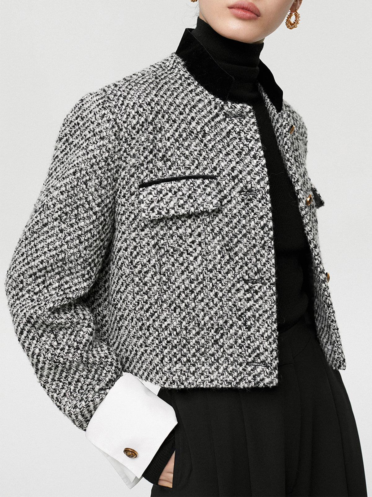 Tweed Boucle Crop Blazer