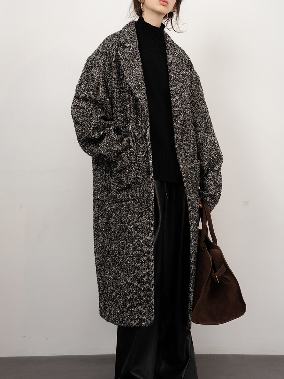 Tweed Boucle Wool Coat