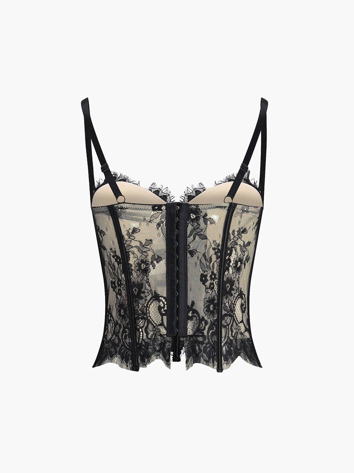 Floral Lace Semi-sheer Corset