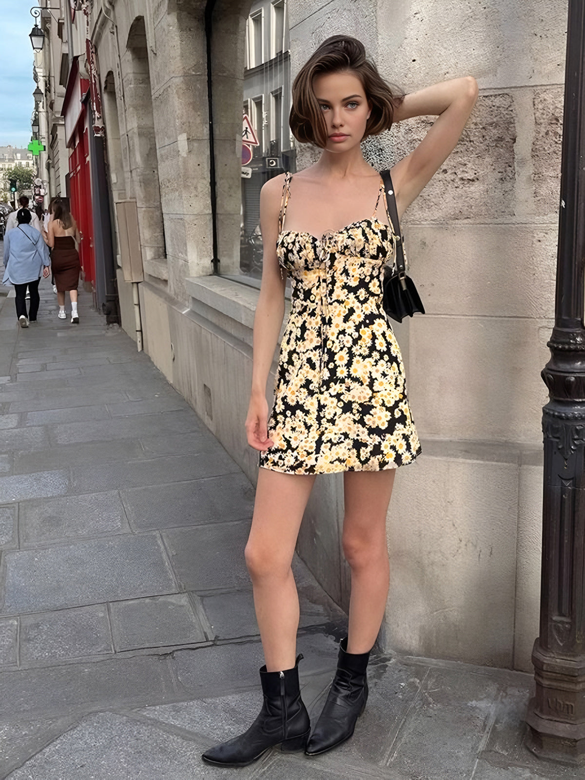 Daisy Printed Floral Short Dress