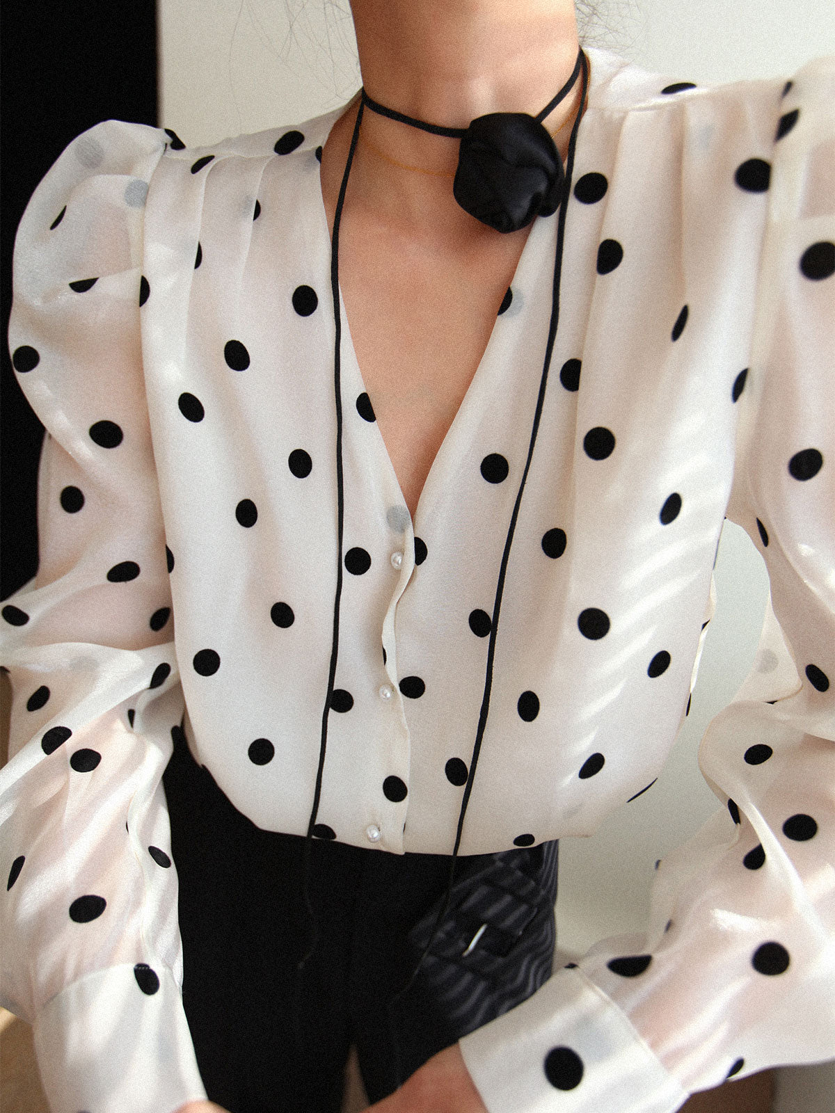 Sheer Polka Dot Blouse