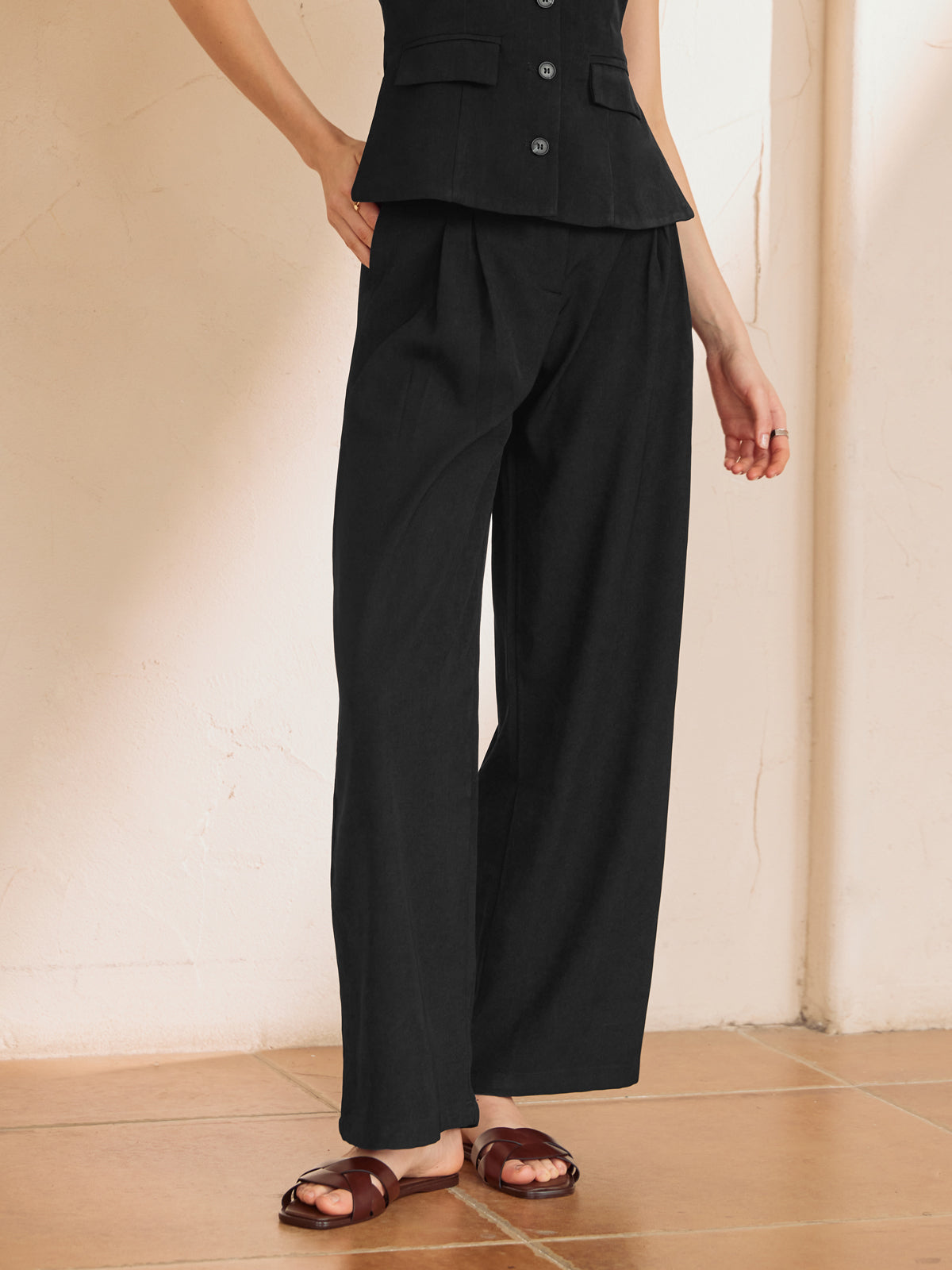 Minimalism Tailored Straight Leg Pants