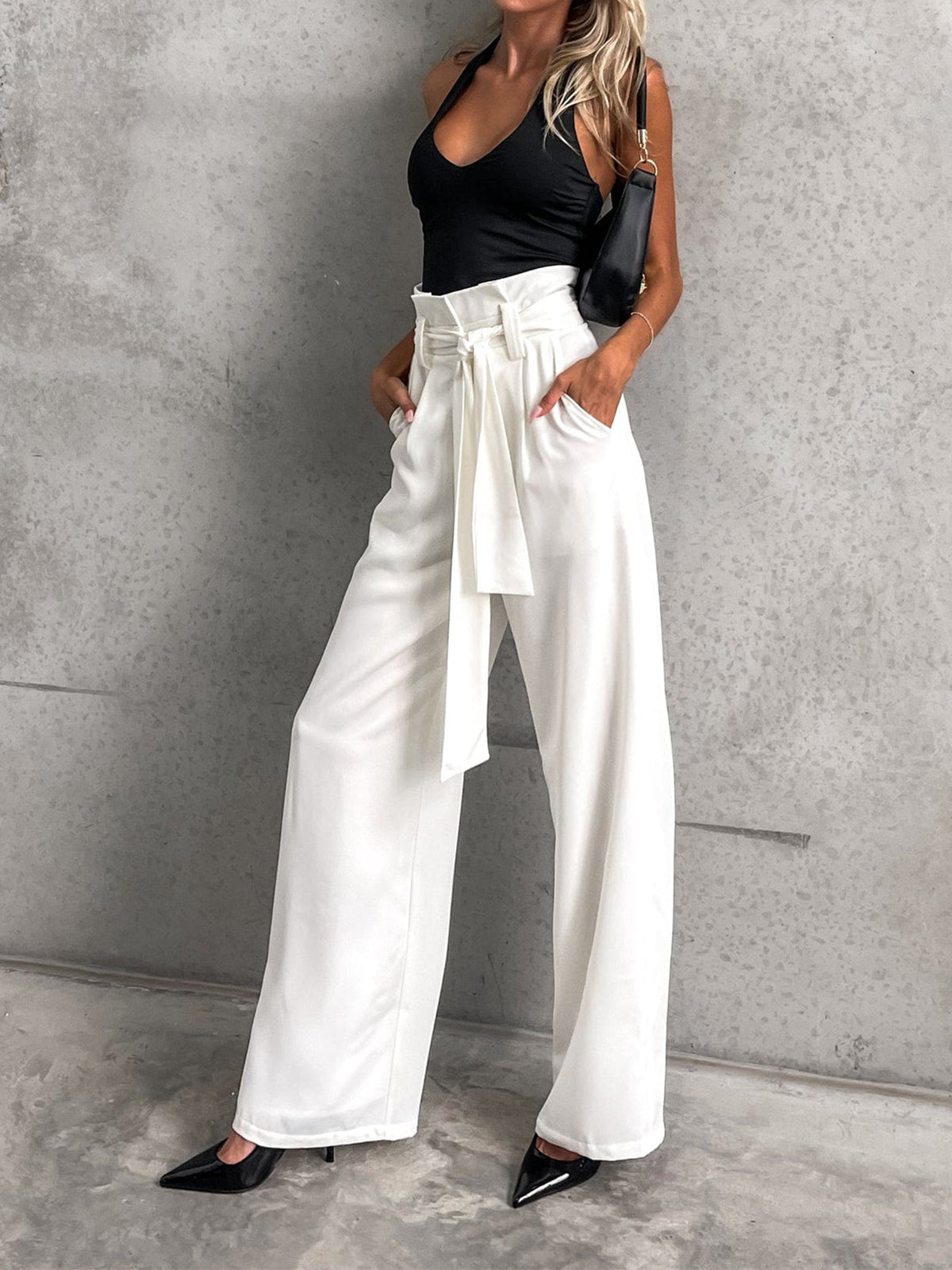 Minimalism Knotted Straight Leg Pants