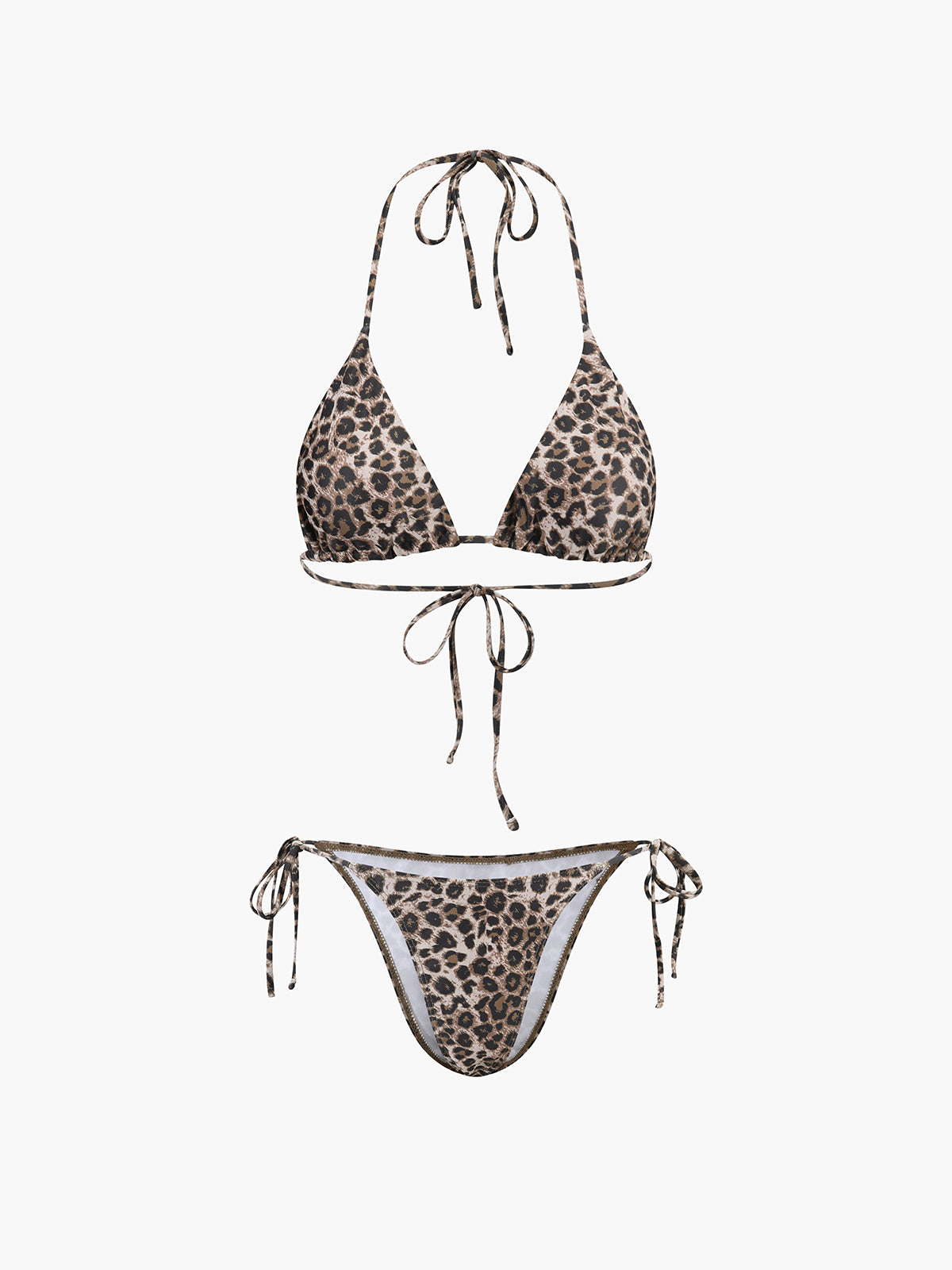 Leopard Print Tie Side Bikini Set