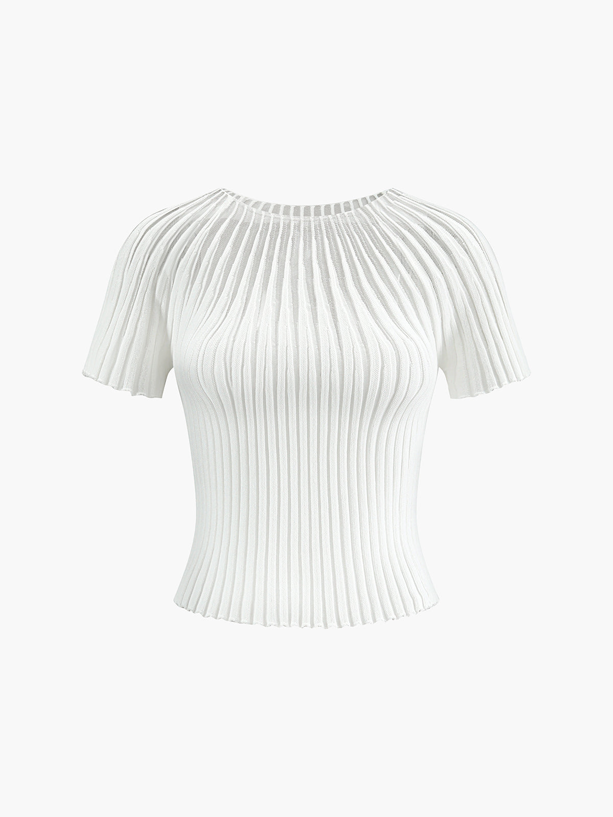 Plain Short Sleeve Knit Top