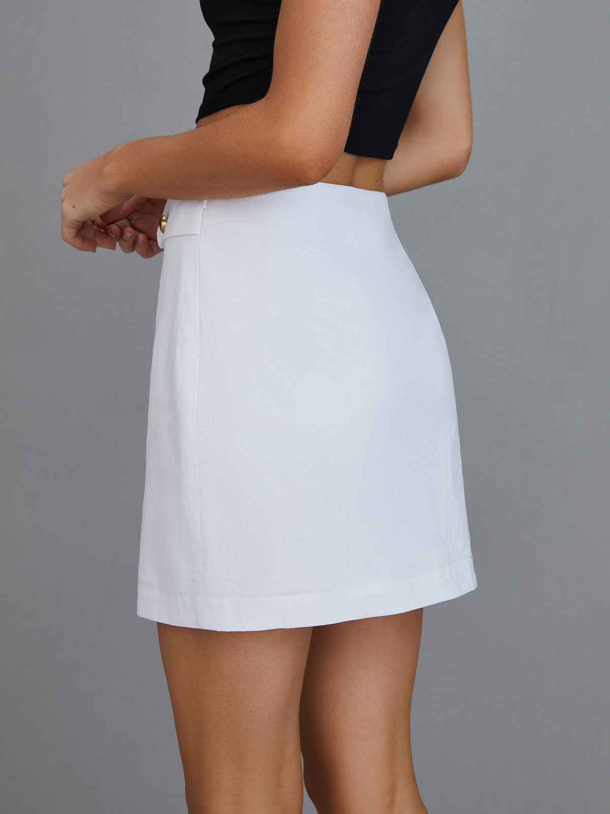 Pure Cotton Button Short Skirt