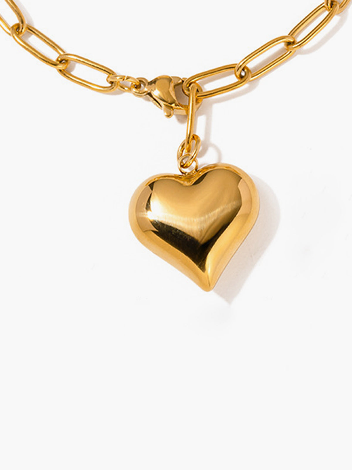 Heart Pendant Chain Link Bracelet