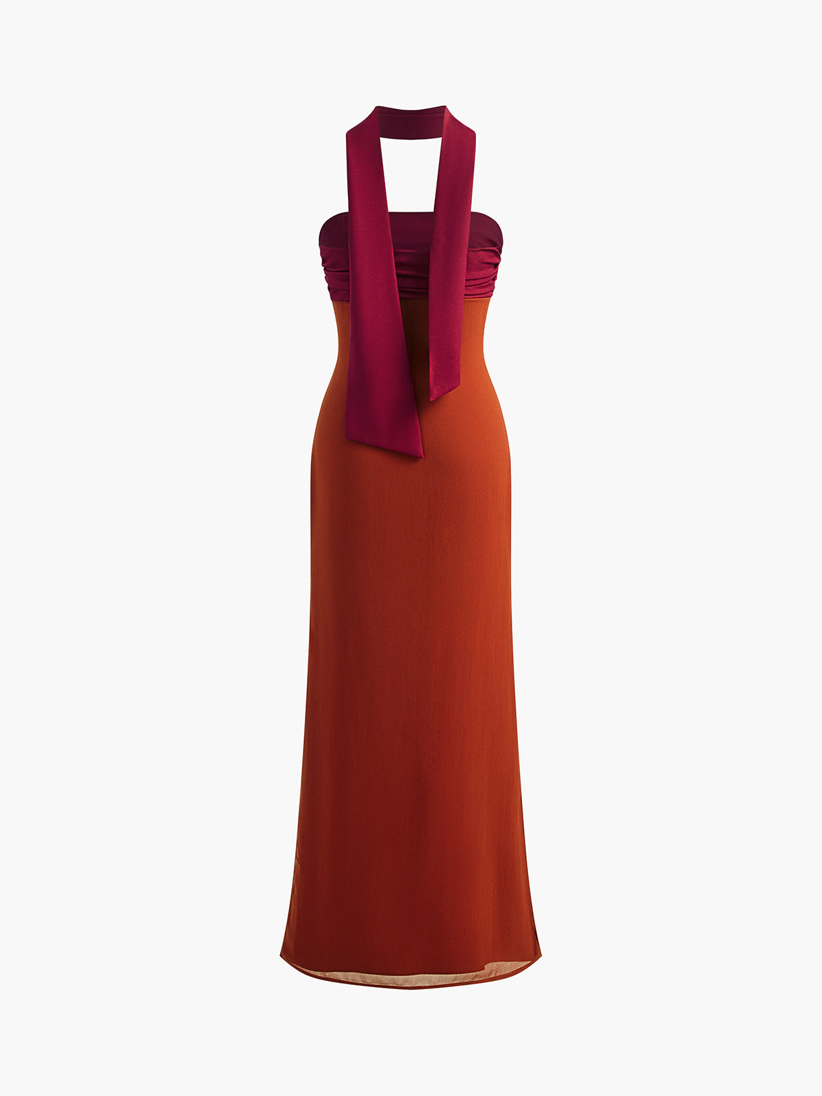 Elegant Pleated Panel Slit Long Dress