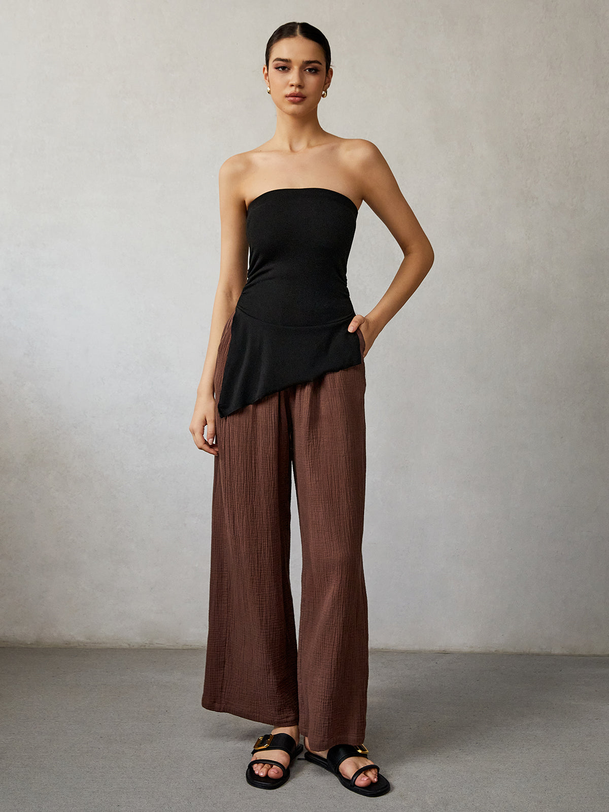 Split Plain Tube Top