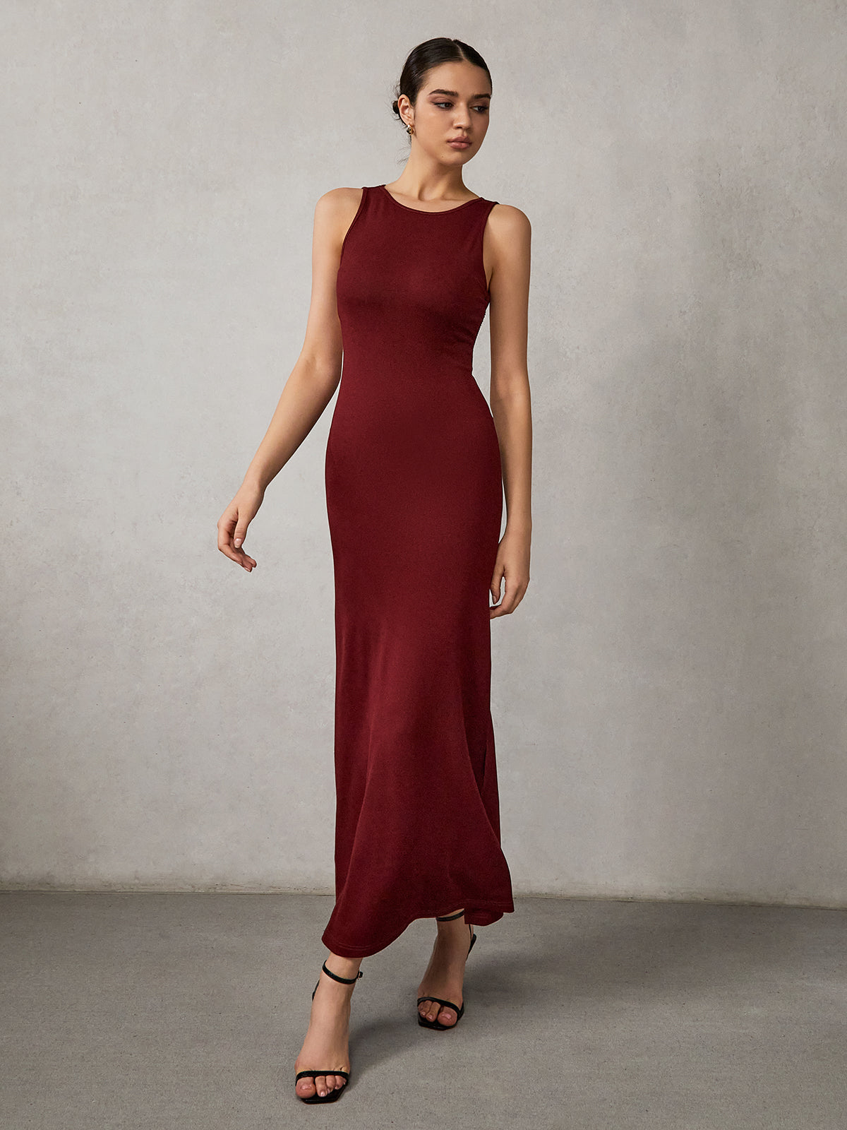 Side Split Backless Long Dress