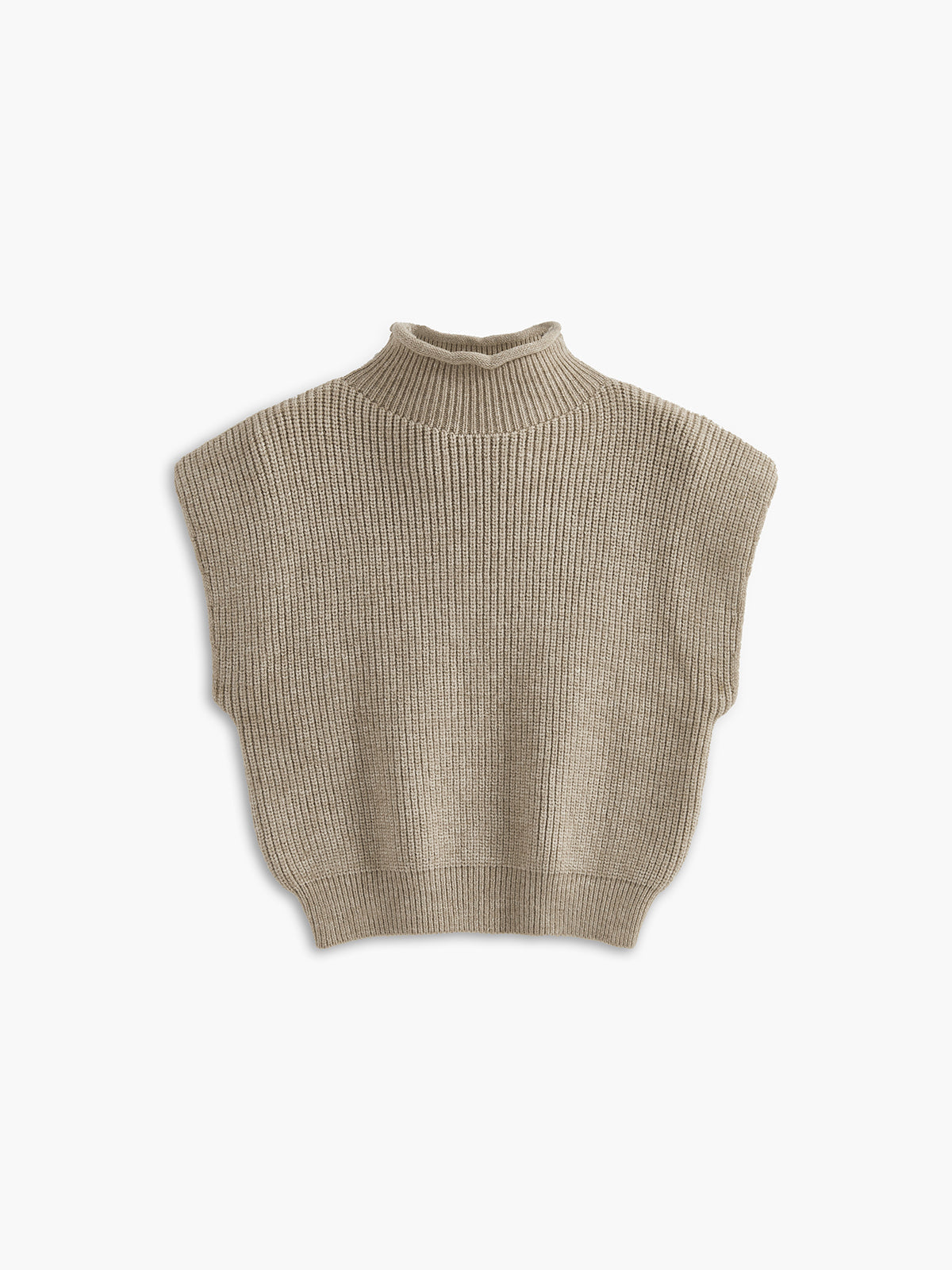 Ribbed Cap Sleeve Warm Sweater