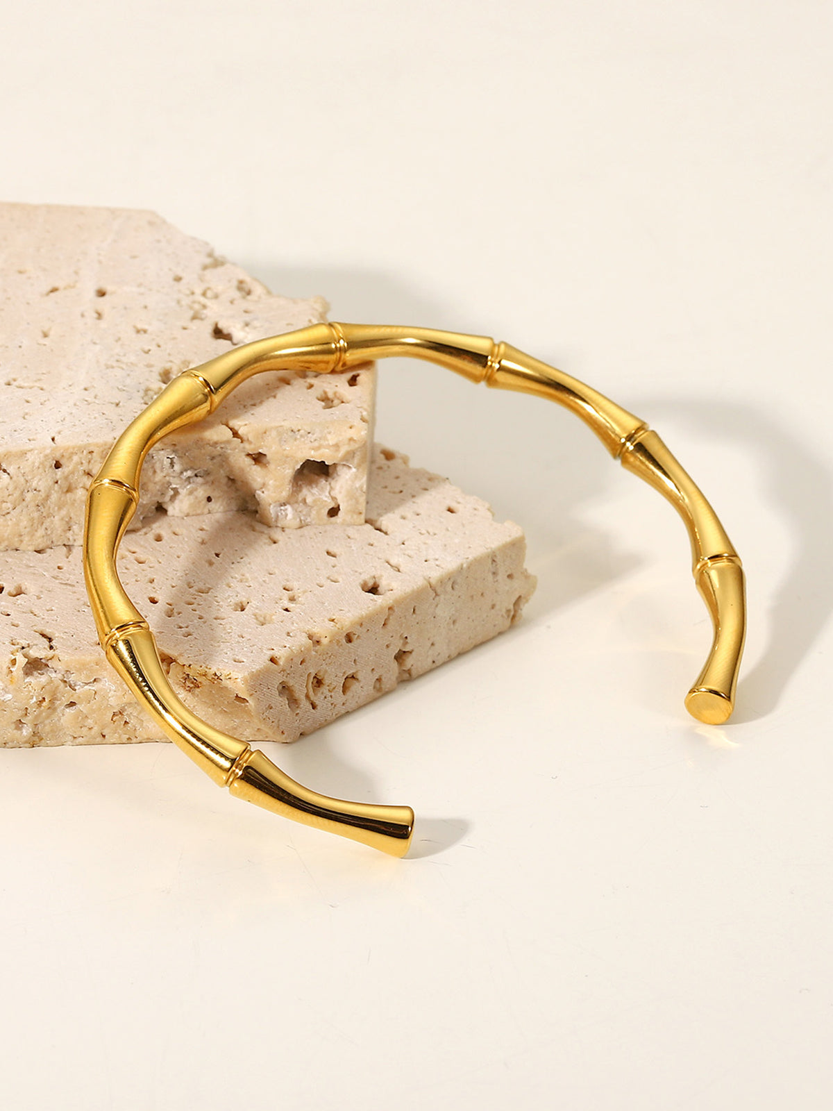 Golden Open Bamboo Bracelet