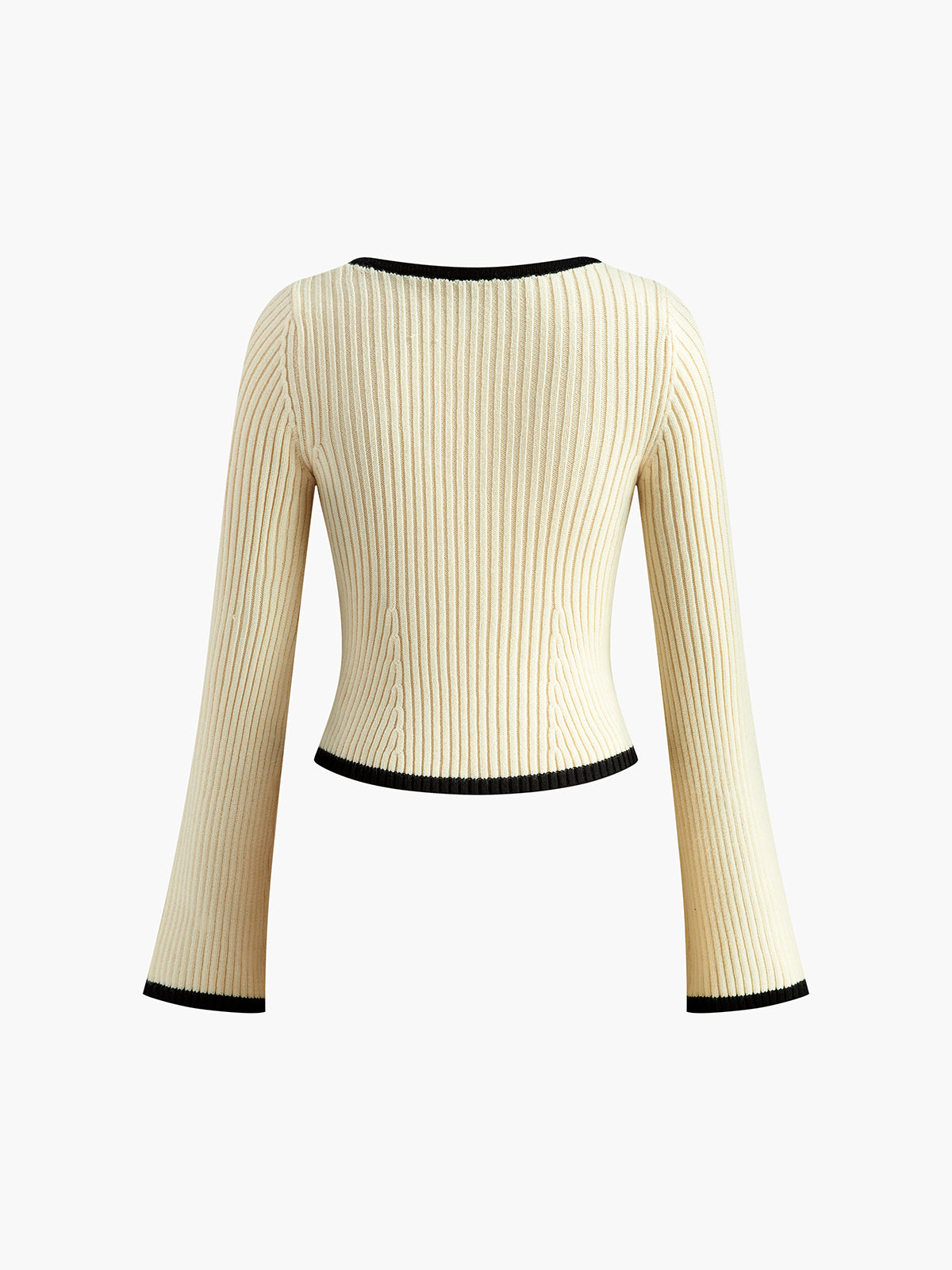 Contrast Trim Ribbed Sweater