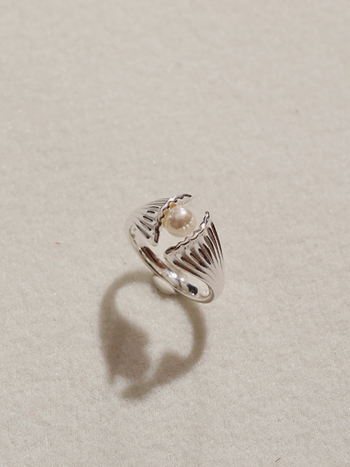 1pc Pearl In Shell Open Ring