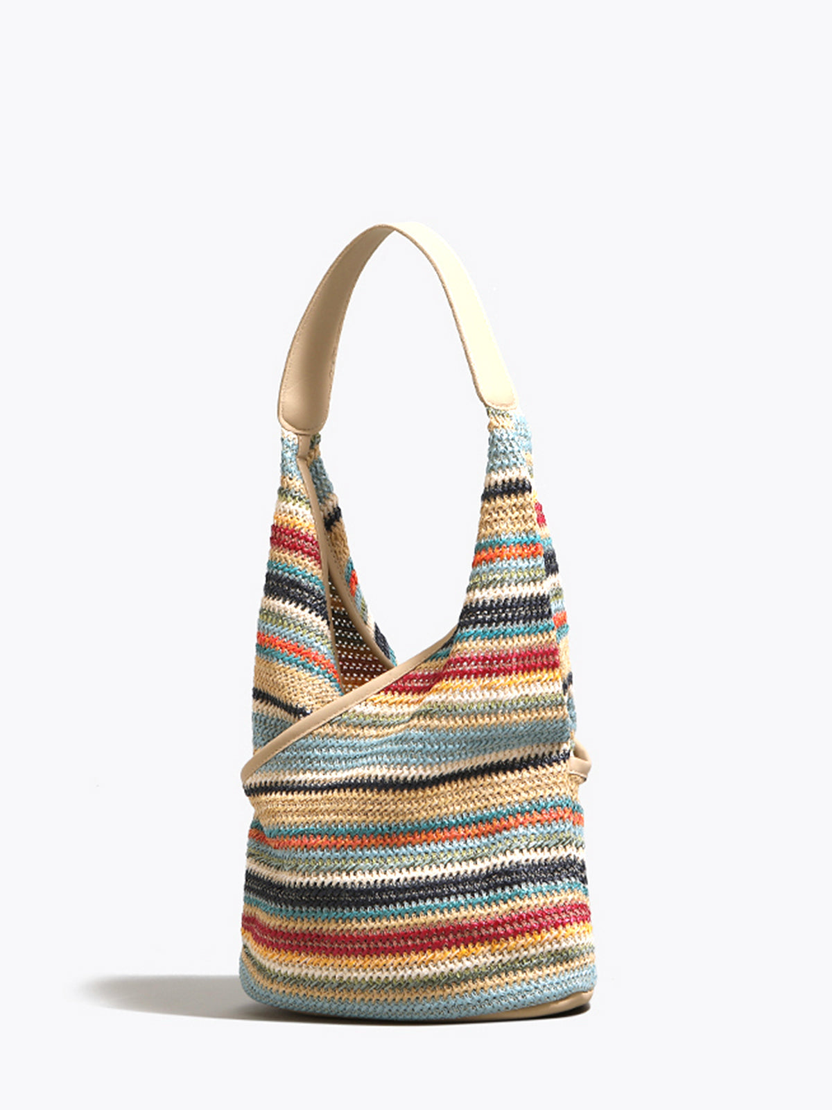 Rainbow Grass Woven Shoulder Bag