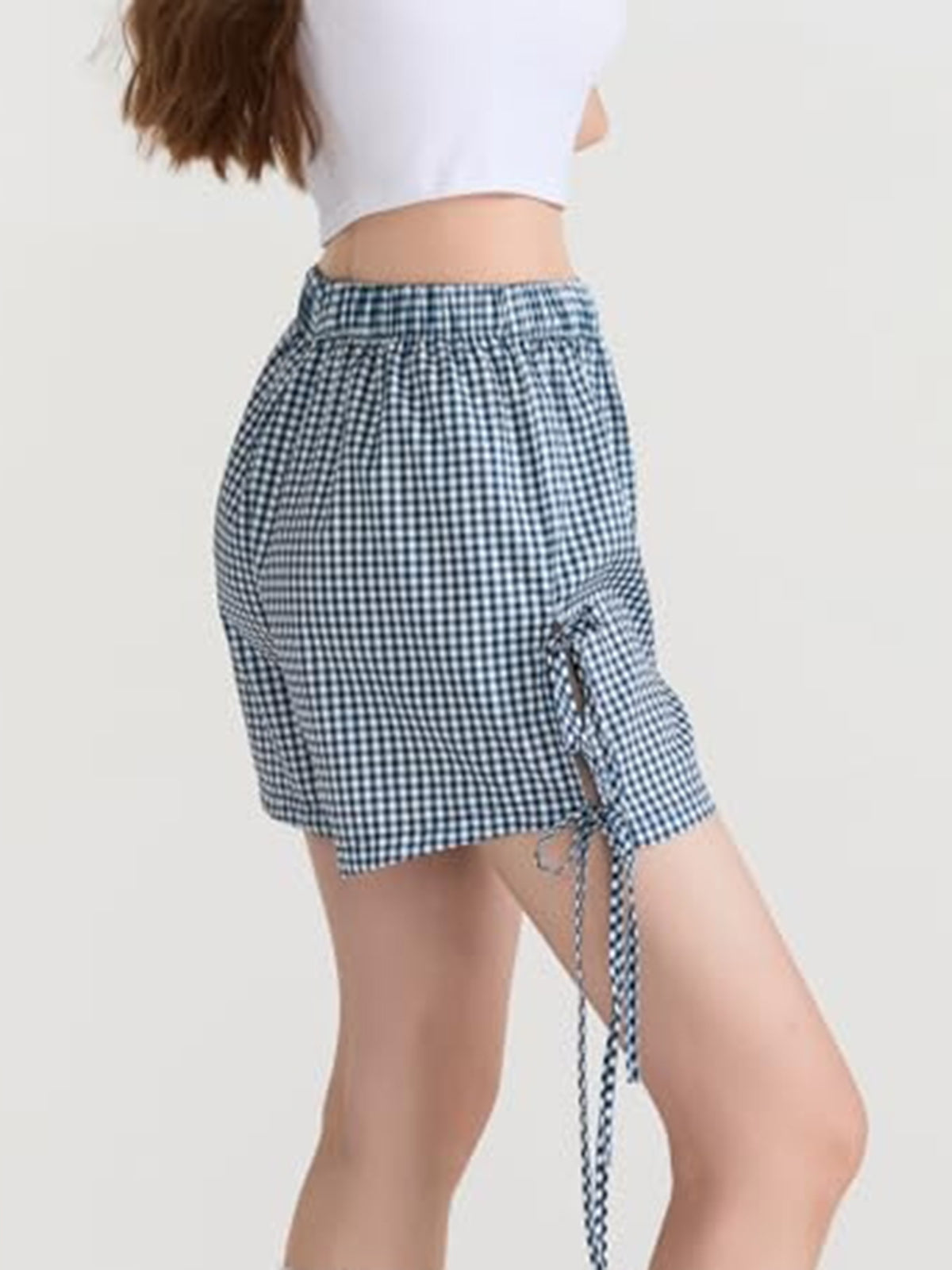 Plaid Bow Tie Shorts