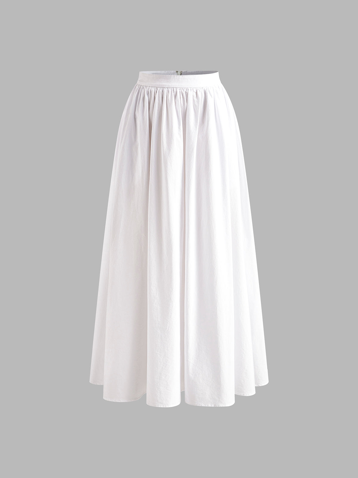 Pleated Plain Maxi Skirt