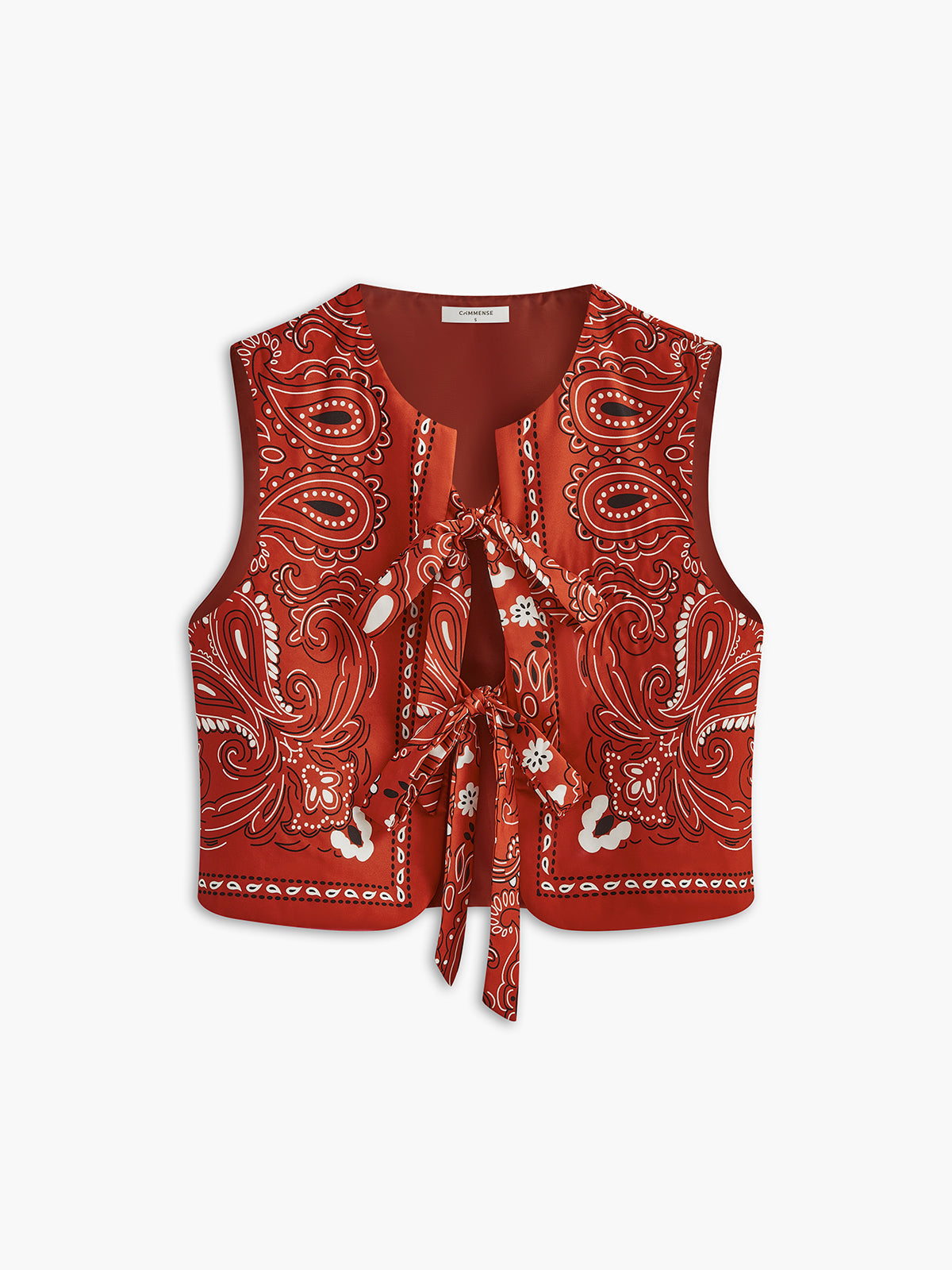 Paisley Printed Tie Front Vest