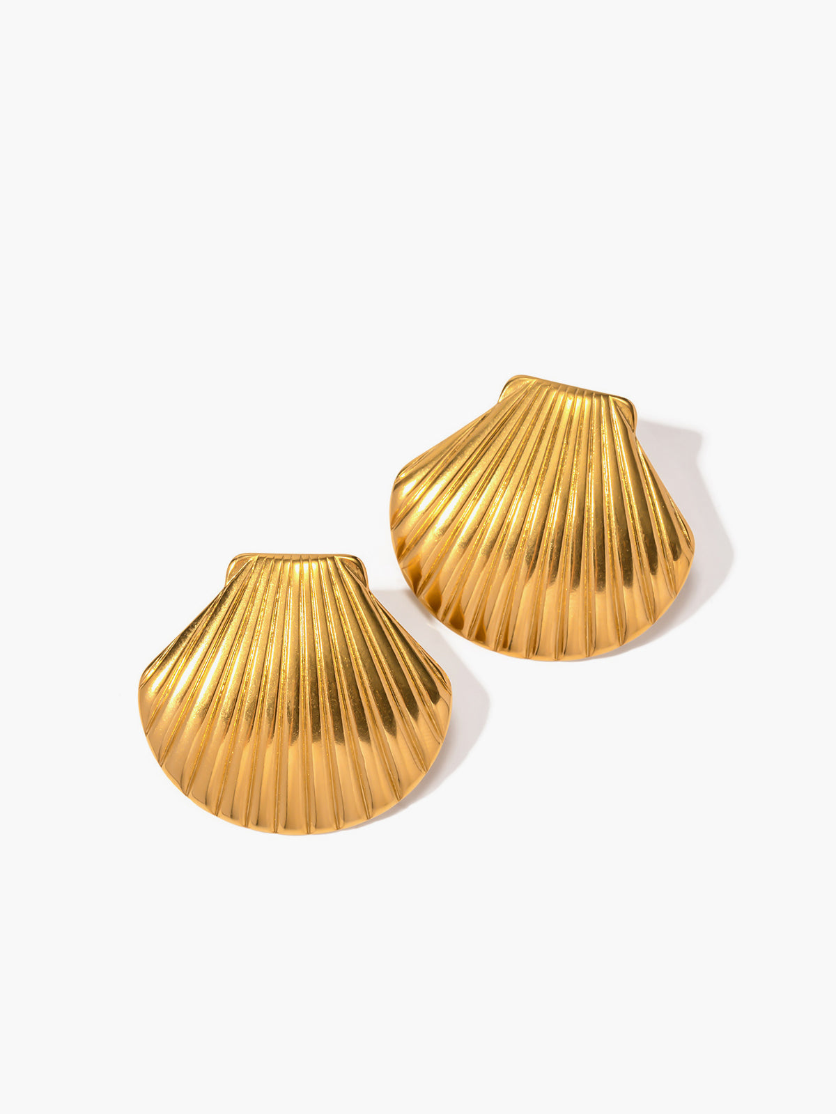 Golden Shell Stud Earrings