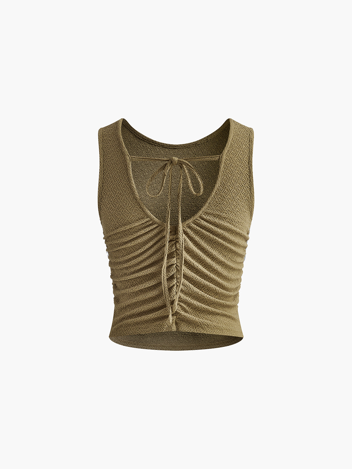 Pleated Tie Back Plisse Tank Top