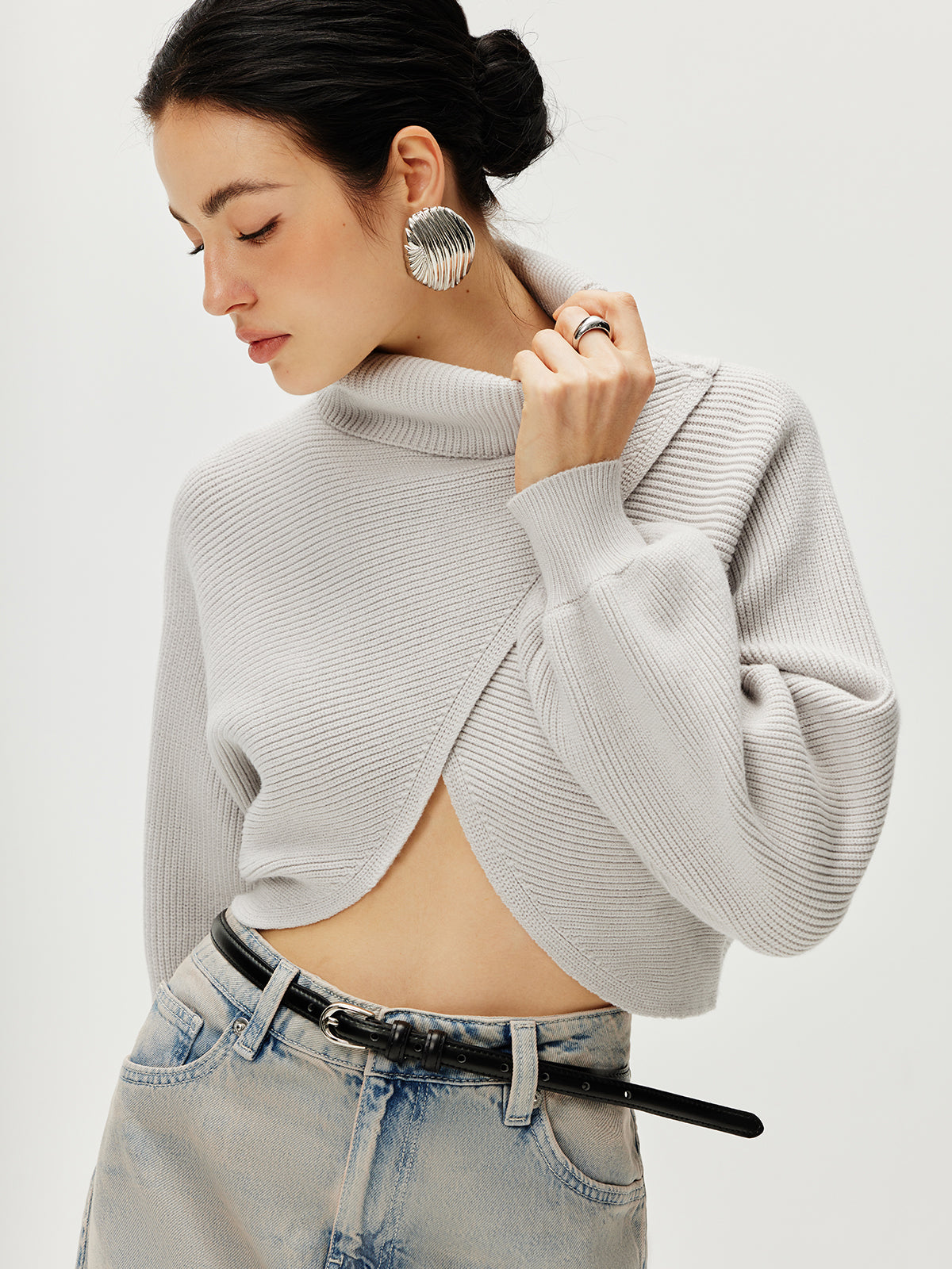 Turtleneck Batwing Sleeve Sweater