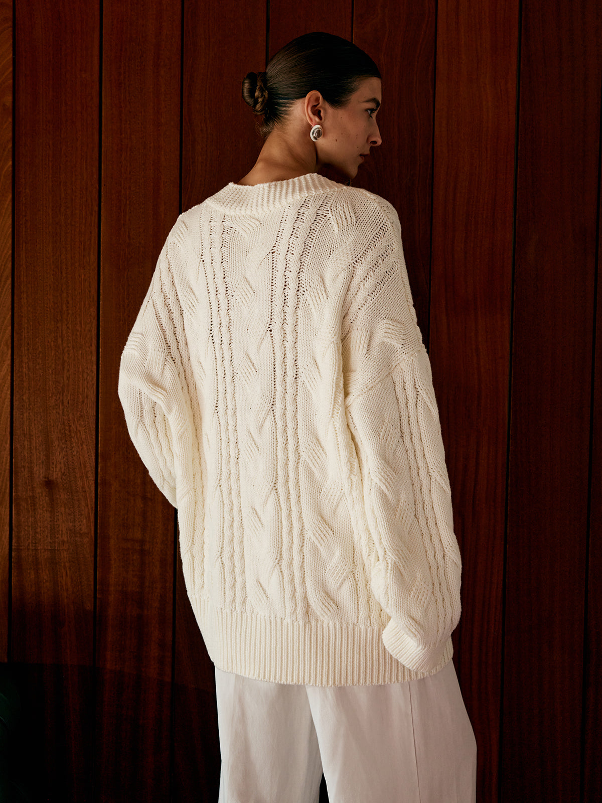 Oversize Cable Knit Outwear