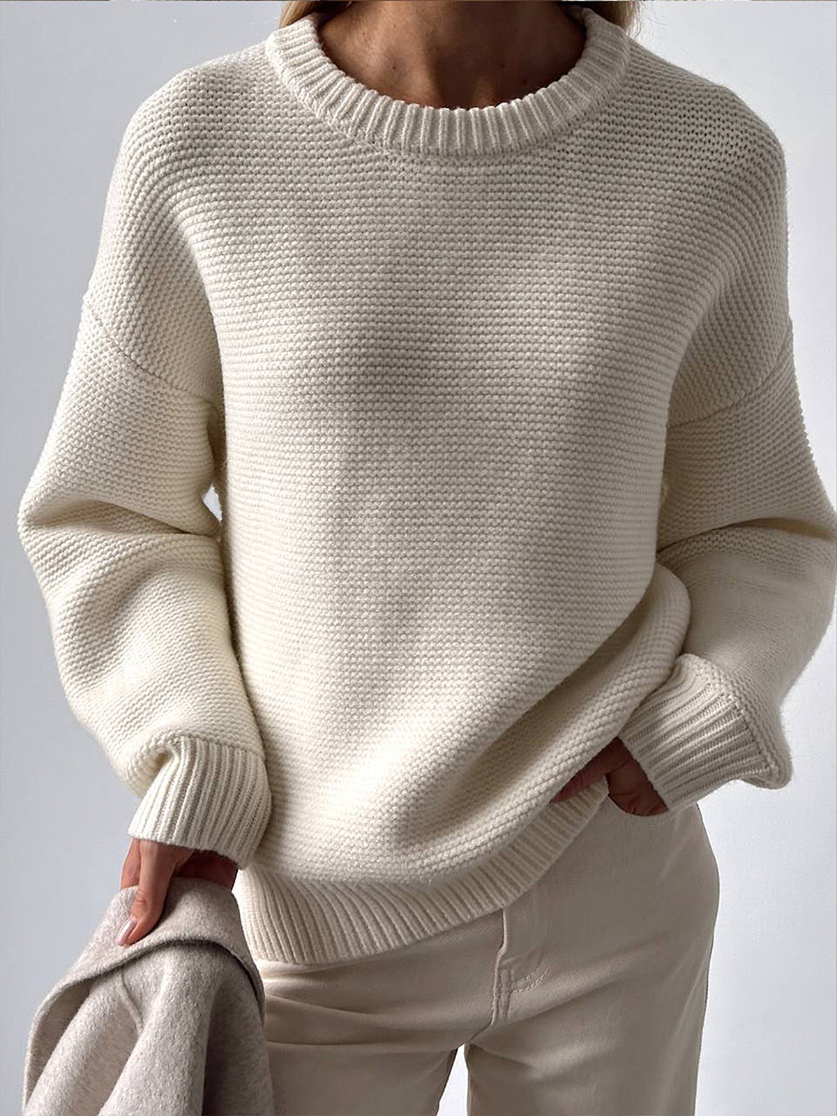 Cotton Blends Mechanism Knitting Sweater